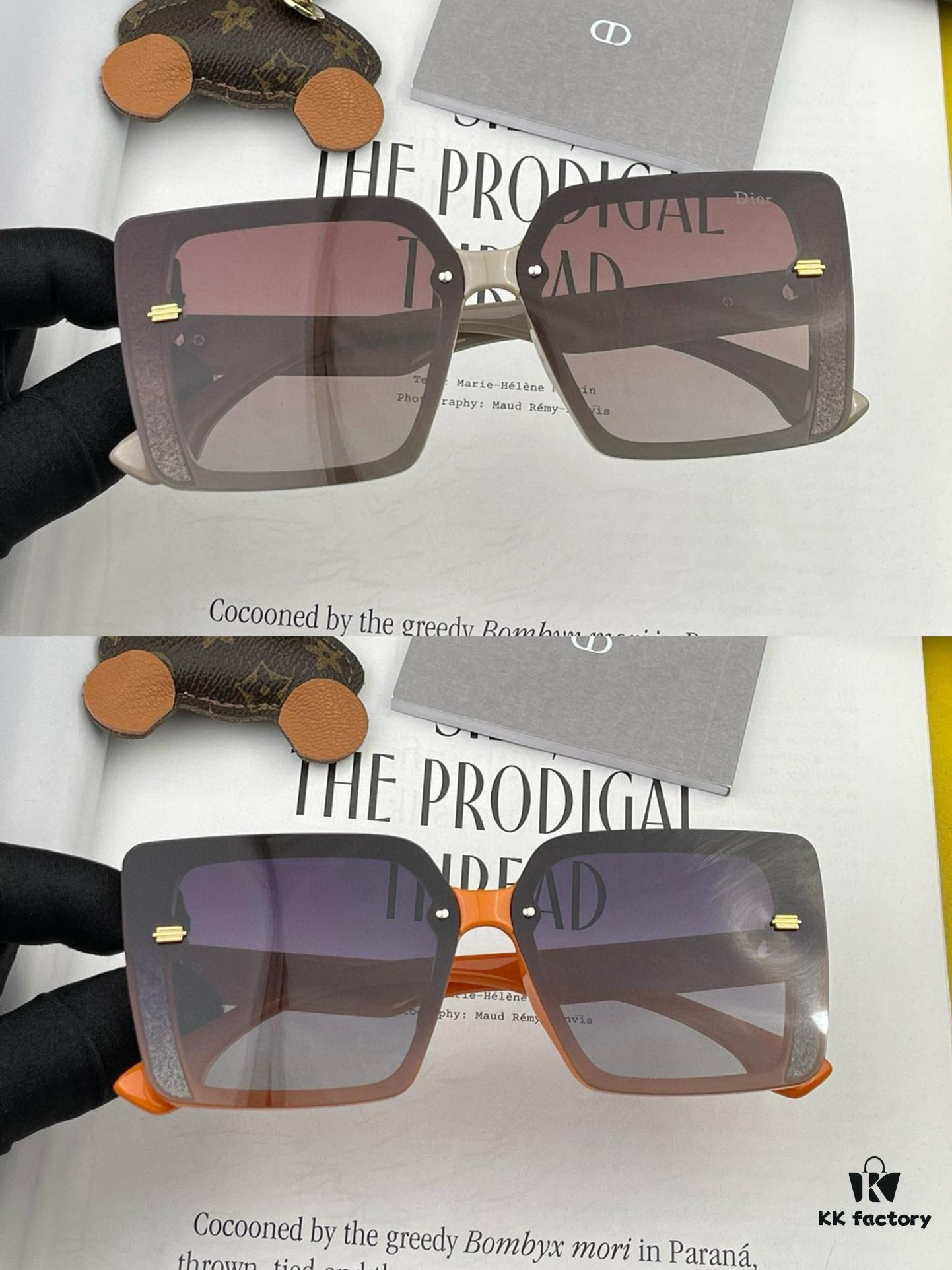 【DIOR】2024 Spring New Arrival Trendy Fashion Square Polarized Sunglasses High-Quality Comfortable Wear Popular Influencer Style Women's HD Thickened Polarized Sunglasses