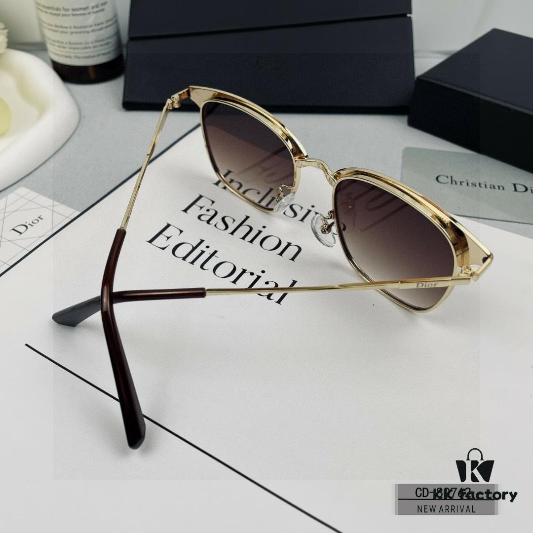 DIOR France New High-Quality Stainless Steel Polarized Sunglasses with Polylens HD Lenses