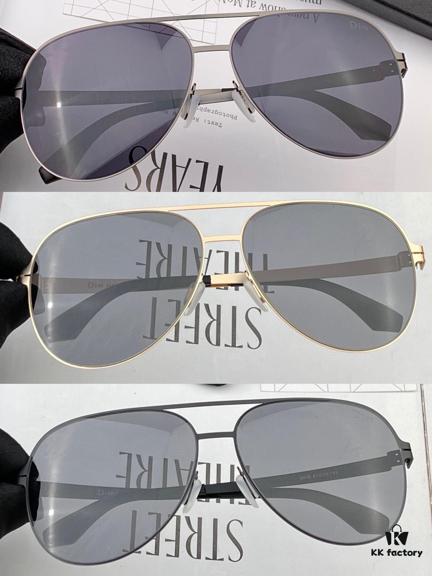DIOR - Dior 2024 New Ultra-Light Screwless Unbreakable Series Couple's Sunglasses with High-Definition Nylon Lenses, Business Travel Edition, Men's Clear Sunglasses (Comfortable Slim Temples, Fashionable Large Frame, Designed for Asian Facial Features, Comfortable Nose Pads, Imported Ultra-Light Material), Model: 6008