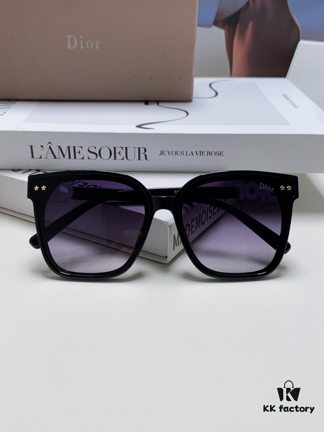 DIOR 2024 Square Frame D Asymmetric Letter Design Fully Paved with Small Diamonds 💎 Classic Timeless Square Shape with Star Accents Trending Fashion Sunglasses