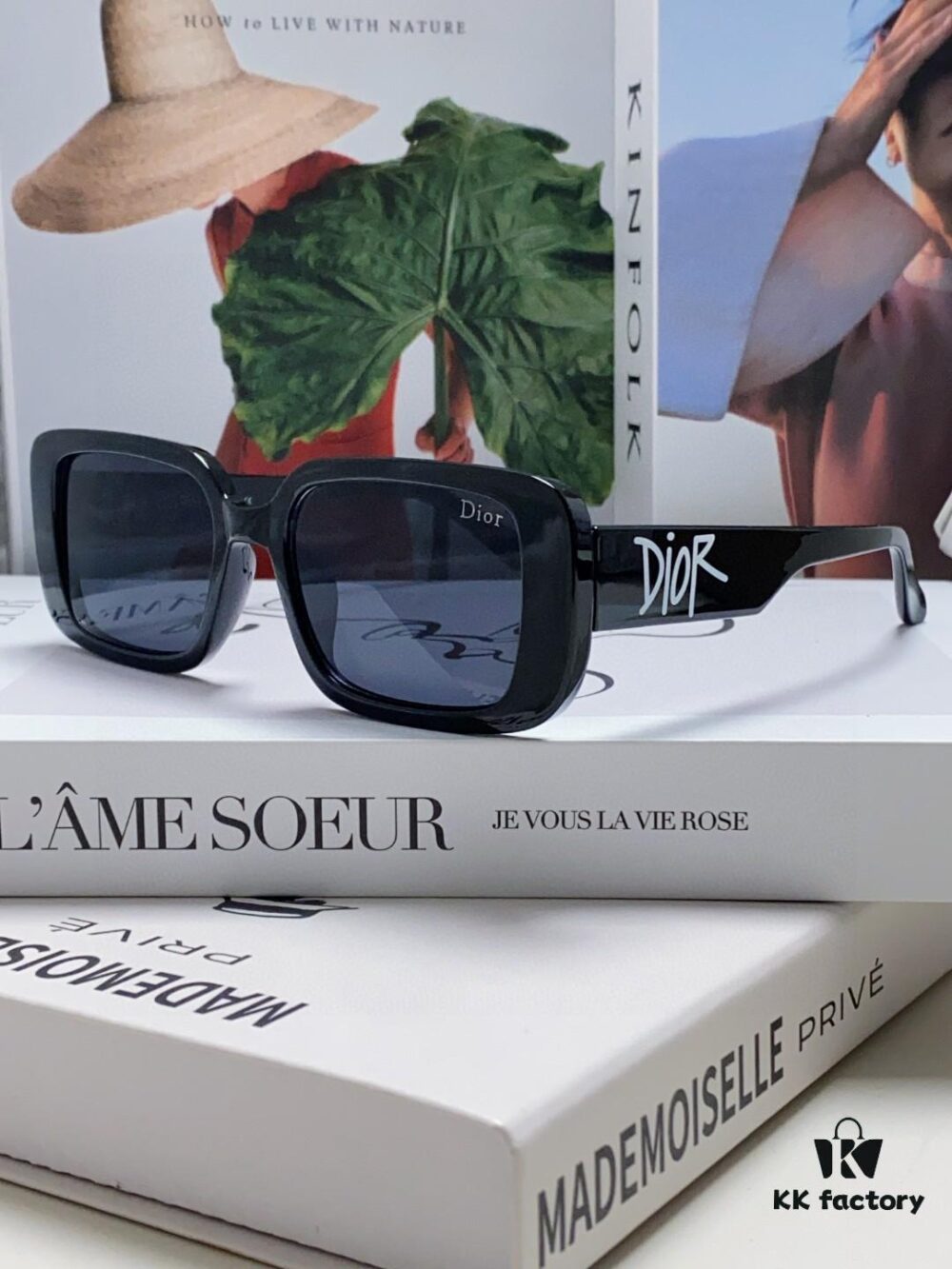 Dior 2024 New Square Sunglasses for Women, Stylish Letter Design UV-Protective Trendy Oversized Cool Sunglasses, Oval Square Frame Women's Eyewear