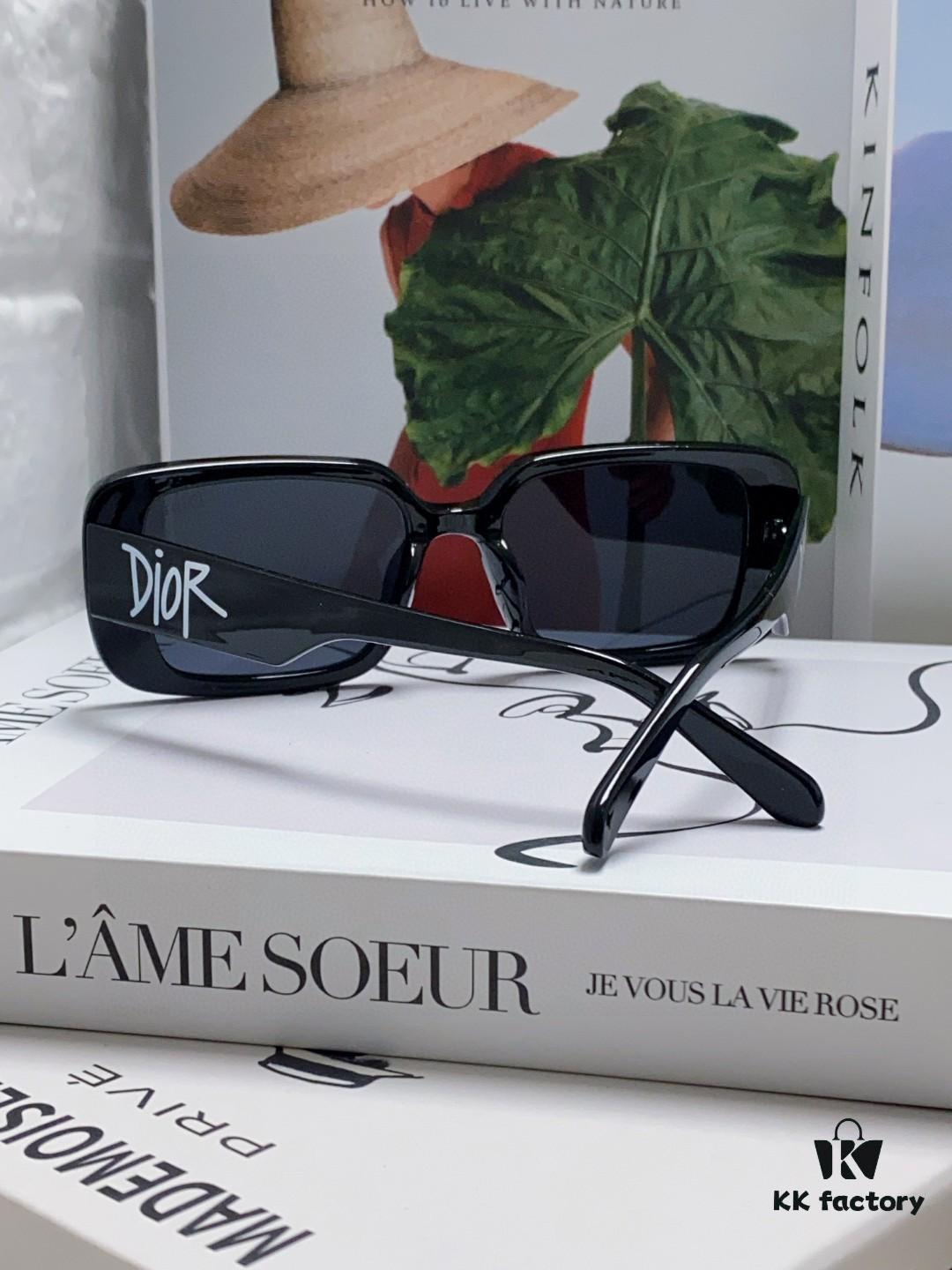 Dior 2024 New Square Sunglasses for Women, Stylish Letter Design UV-Protective Trendy Oversized Cool Sunglasses, Oval Square Frame Women's Eyewear