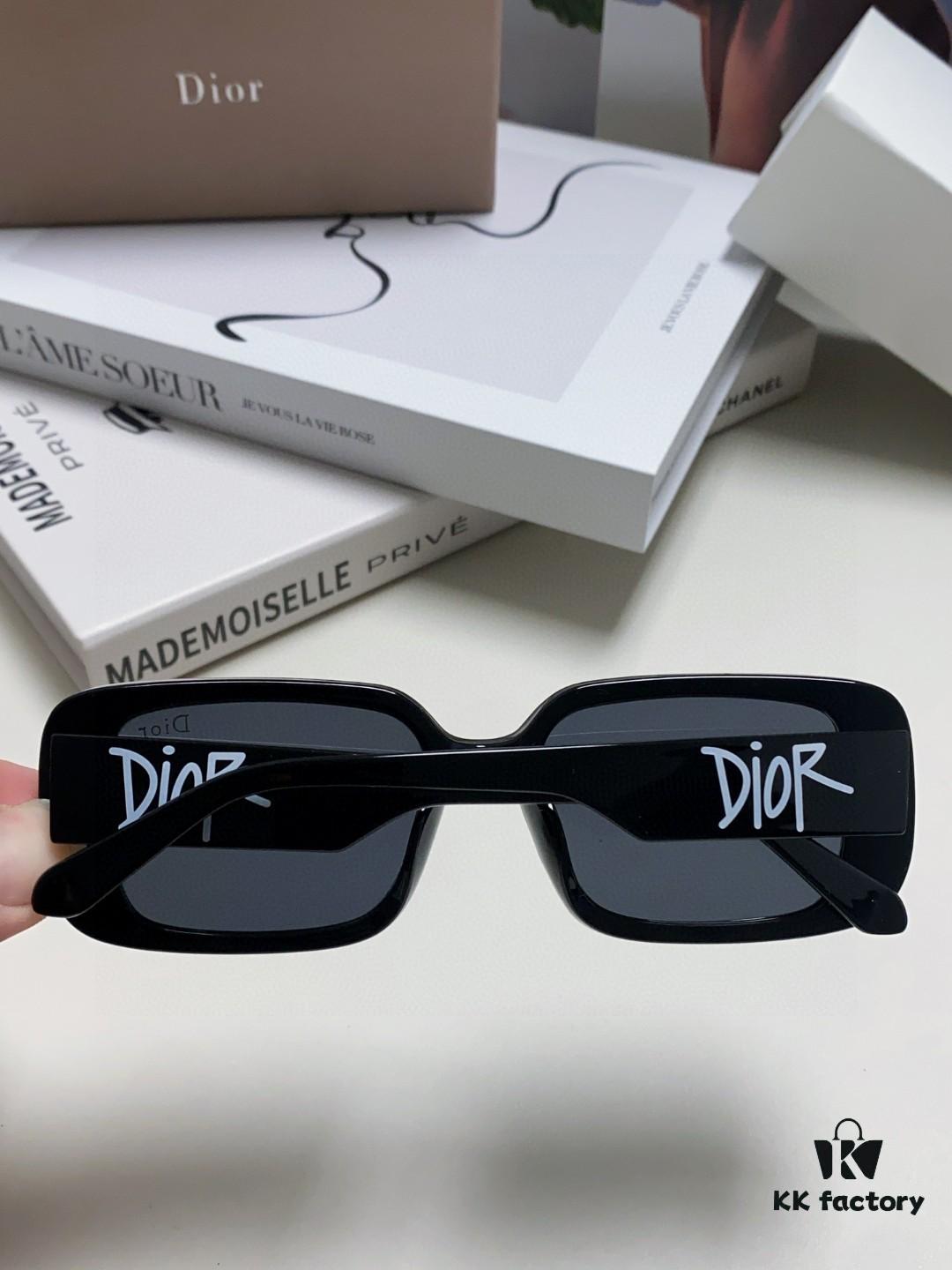 Dior 2024 New Square Sunglasses for Women, Stylish Letter Design UV-Protective Trendy Oversized Cool Sunglasses, Oval Square Frame Women's Eyewear