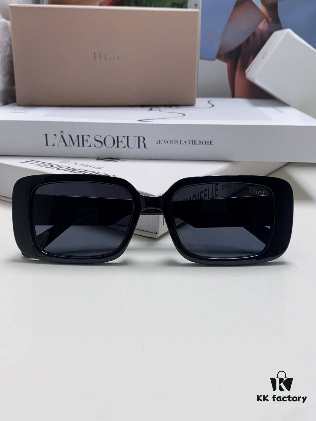 Dior 2024 New Square Sunglasses for Women, Stylish Letter Design UV-Protective Trendy Oversized Cool Sunglasses, Oval Square Frame Women's Eyewear