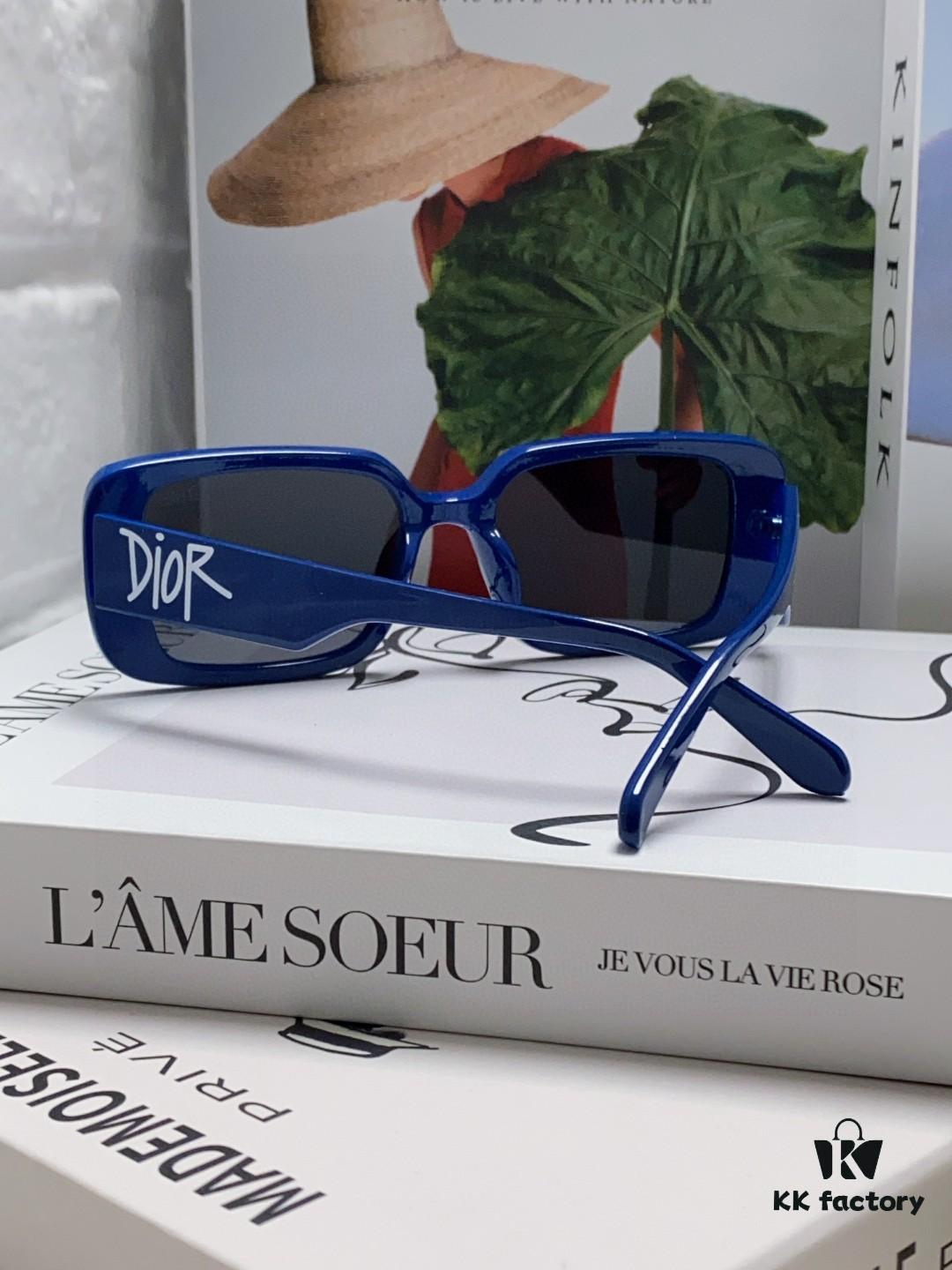 Dior 2024 New Square Sunglasses for Women, High-End Fashion Letter Design UV Protection Stylish Unisex Shades, Oval Square Frame Women's Eyewear