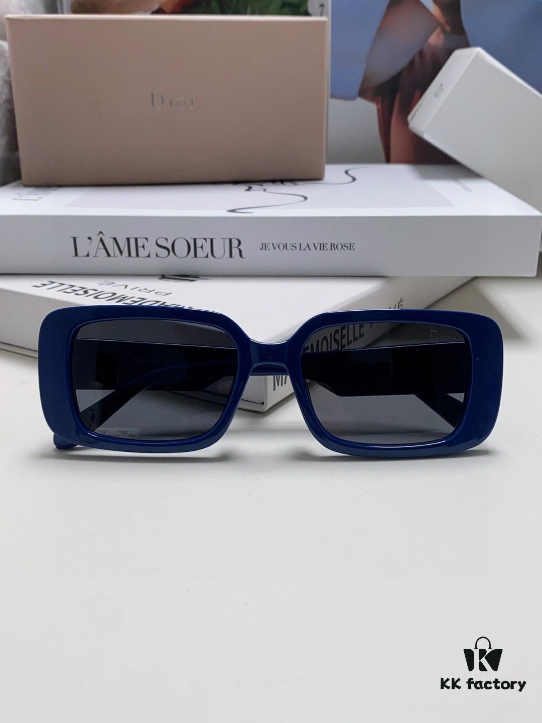 Dior 2024 New Square Sunglasses for Women, High-End Fashion Letter Design UV Protection Stylish Unisex Shades, Oval Square Frame Women's Eyewear