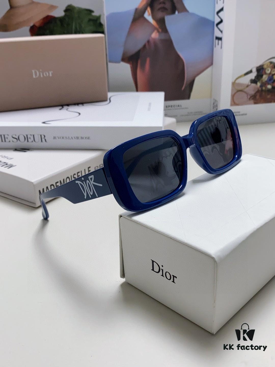 Dior 2024 New Square Sunglasses for Women, High-End Fashion Letter Design UV Protection Stylish Unisex Shades, Oval Square Frame Women's Eyewear