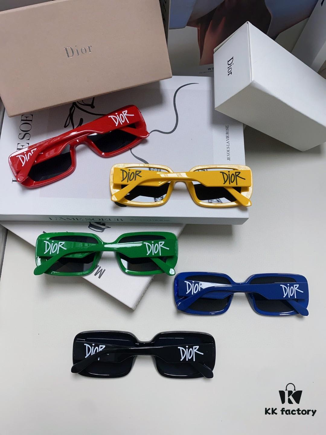 Dior 2024 New Square Sunglasses for Women, High-End Fashion Letter Design UV Protection Stylish Unisex Shades, Oval Square Frame Women's Eyewear