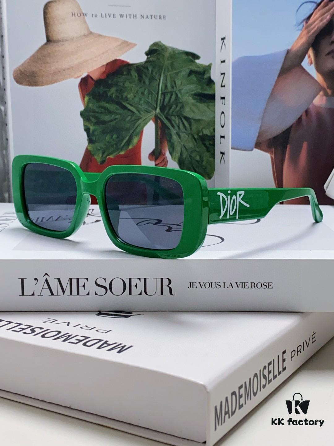 Dior 2024 New Square Sunglasses for Women, Stylish Letter Design UV-Protective Trendy Oversized Cool Fashion Eyewear, Oval Square Frame