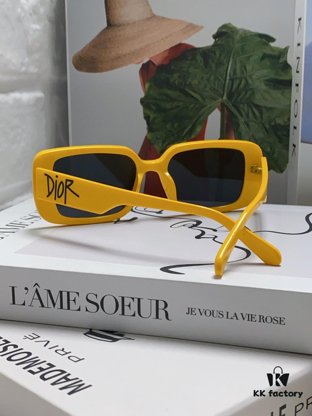 Dior 2024 New Square Sunglasses for Women, Stylish Letter Design UV Protection Trendy Oversized Cool Sunglasses, Oval Square Frame Women's Eyewear