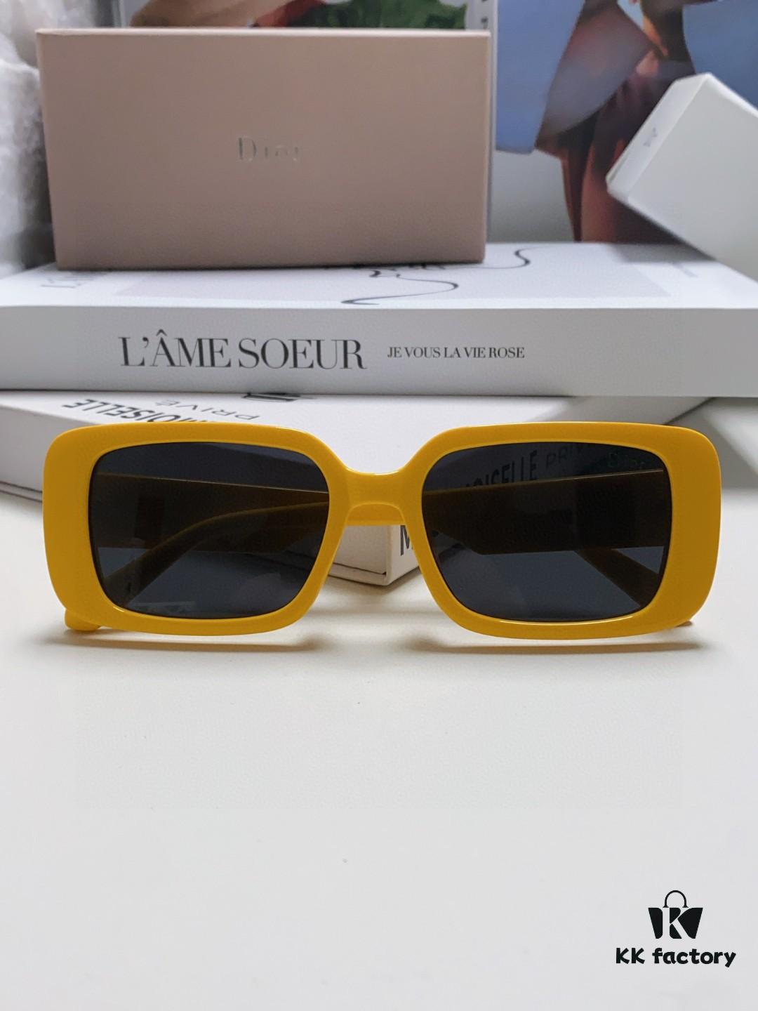 Dior 2024 New Square Sunglasses for Women, Stylish Letter Design UV Protection Trendy Oversized Cool Sunglasses, Oval Square Frame Women's Eyewear