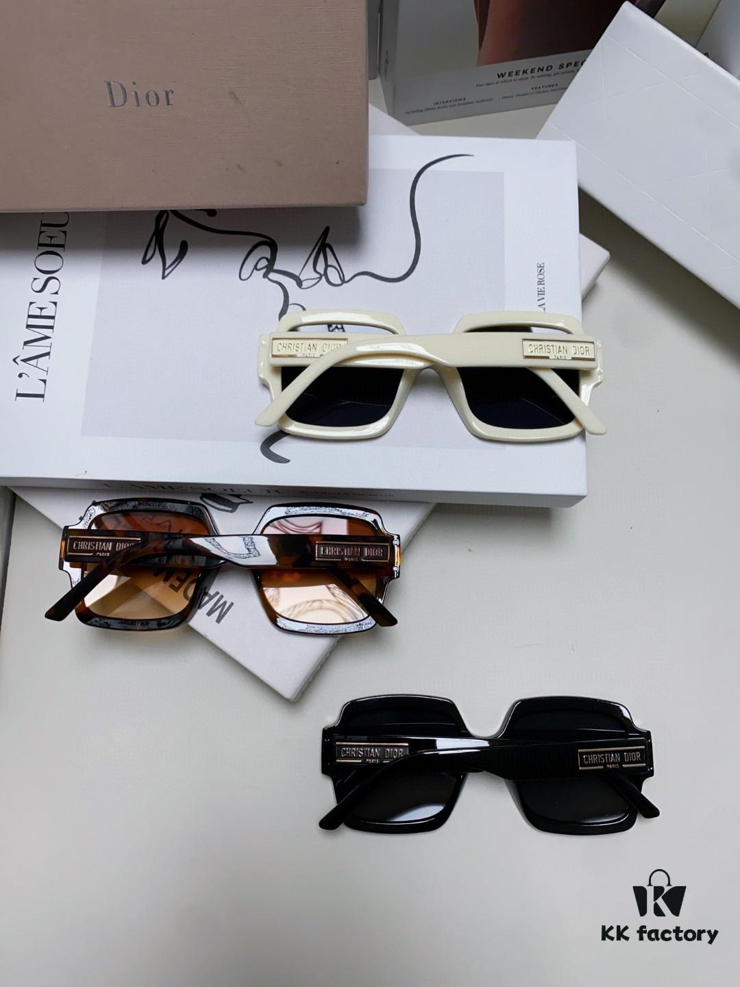 DIOR Street-Style Retro Unisex Square Sunglasses with Signature Elegant and Avant-Garde Design
