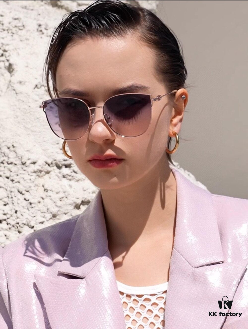 DIOR Volcano ☔️ Fashion Round Frame Sunglasses Lens, Top Luxury [Strong] High Quality [Victory][Kiss] 🍦🍨 [Proud] Exceptional Charm 😄 🍫🍪 Women's Driving Sunglasses [Love] Model: CD4311 Eyeglasses Sunglasses