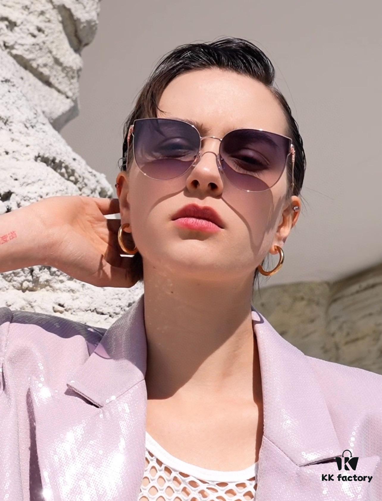 DIOR Volcano ☔️ Fashion Round Frame Sunglasses Lens, Top Luxury [Strong] High Quality [Victory][Kiss] 🍦🍨 [Proud] Exceptional Charm 😄 🍫🍪 Women's Driving Sunglasses [Love] Model: CD4311 Eyeglasses Sunglasses