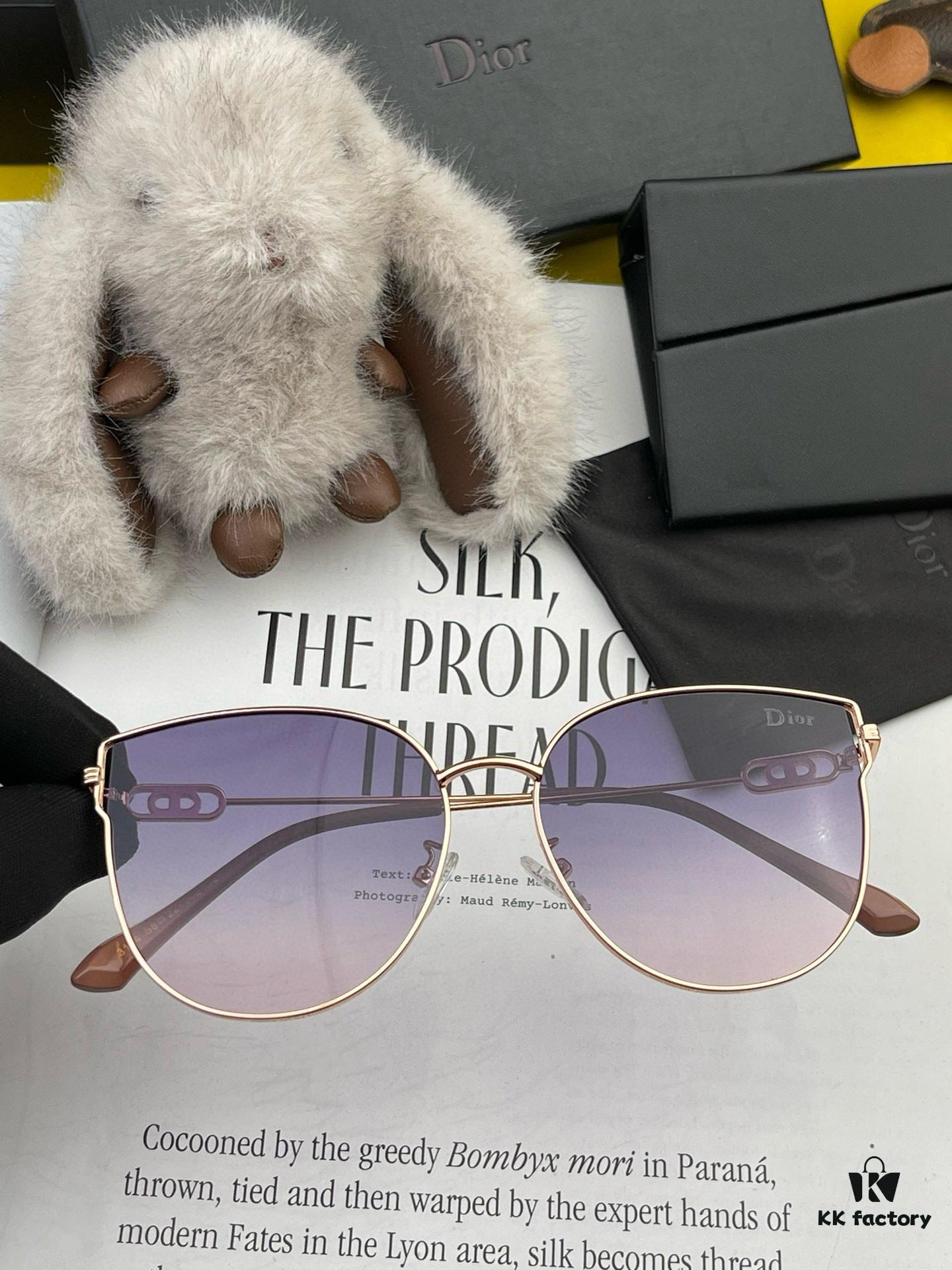 DIOR Volcano ☔️ Fashion Round Frame Sunglasses Lens, Top Luxury [Strong] High Quality [Victory][Kiss] 🍦🍨 [Proud] Exceptional Charm 😄 🍫🍪 Women's Driving Sunglasses [Love] Model: CD4311 Eyeglasses Sunglasses