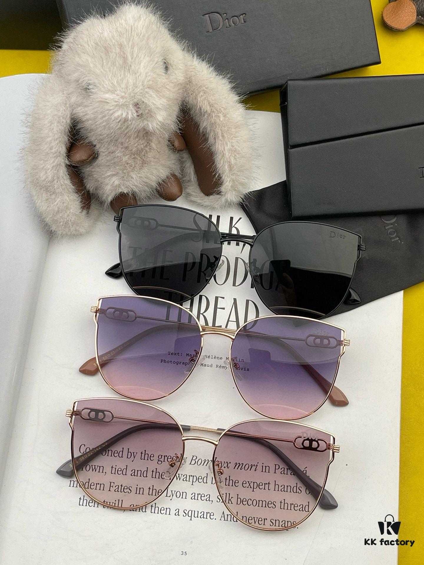 DIOR Volcano ☔️ Fashion Round Frame Sunglasses Lens, Top Luxury [Strong] High Quality [Victory][Kiss] 🍦🍨 [Proud] Exceptional Charm 😄 🍫🍪 Women's Driving Sunglasses [Love] Model: CD4311 Eyeglasses Sunglasses