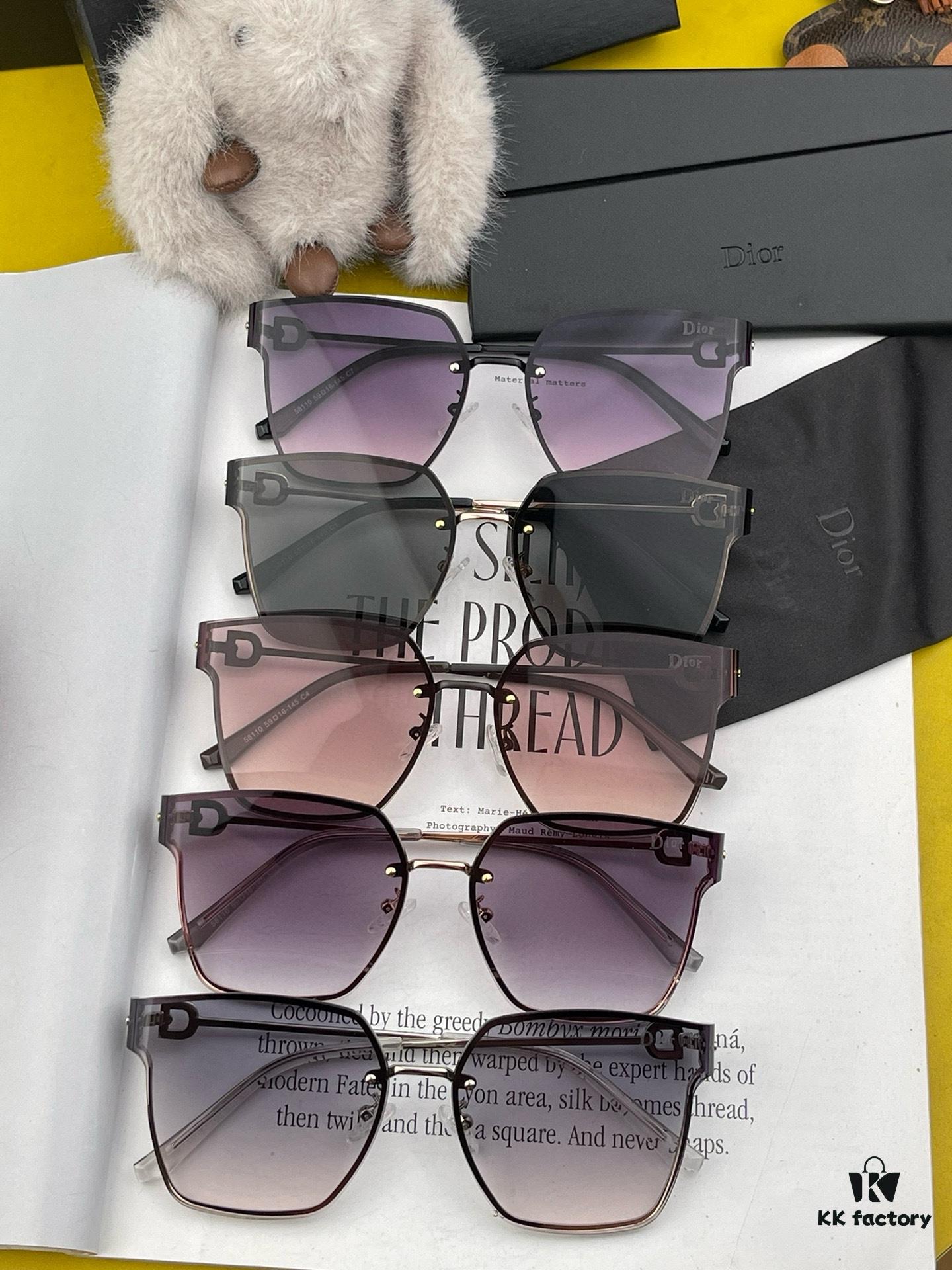 DIOR Volcano Umbrella Fashion Rimless Sunglasses Lenses Top Luxury High Quality Women's Driving Sunglasses Model: CD05811