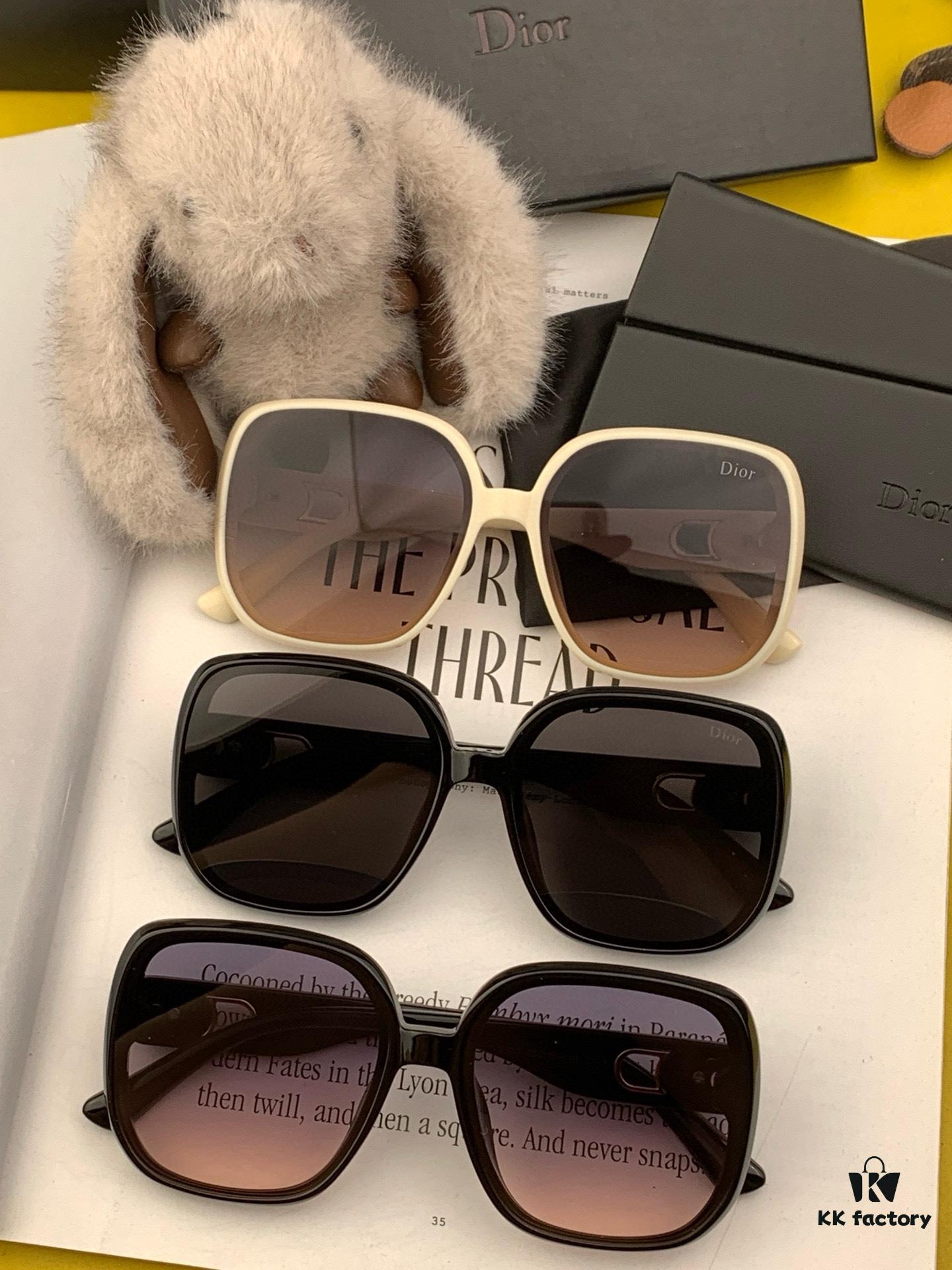 【DIOR】2024 Spring New Arrival Trendy Fashion Square Polarized Sunglasses High-Quality Comfortable Fit Influencer Style Women's HD Thickened Polarized Sunglasses🕶️ High-Quality TR Frame Model: CD3313