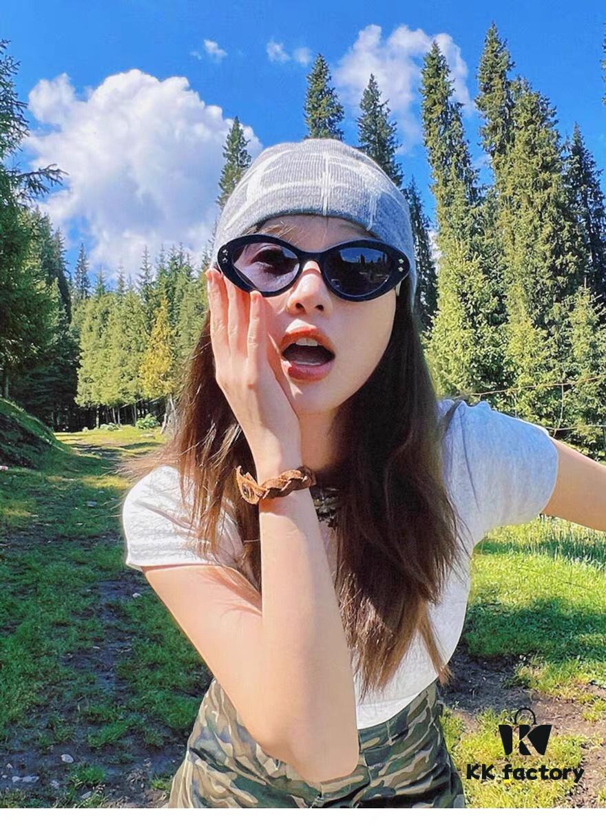 Dior Large Oval Cat-Eye Sunglasses for Women, Stylish Oversized Frames, UV Protection, Vintage-Inspired Sun Glasses