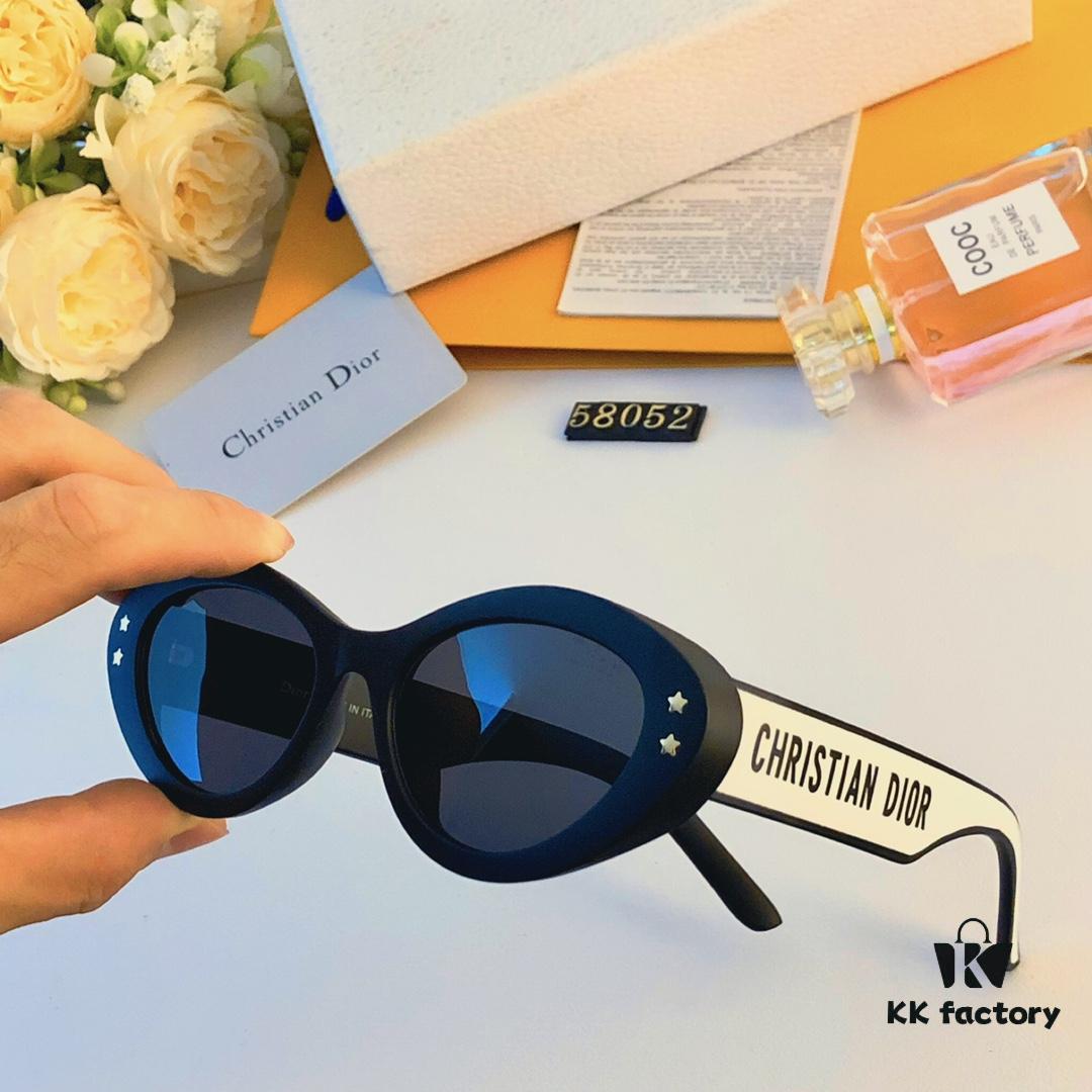 Dior Large Oval Cat-Eye Sunglasses for Women, Stylish Oversized Frames, UV Protection, Vintage-Inspired Sun Glasses