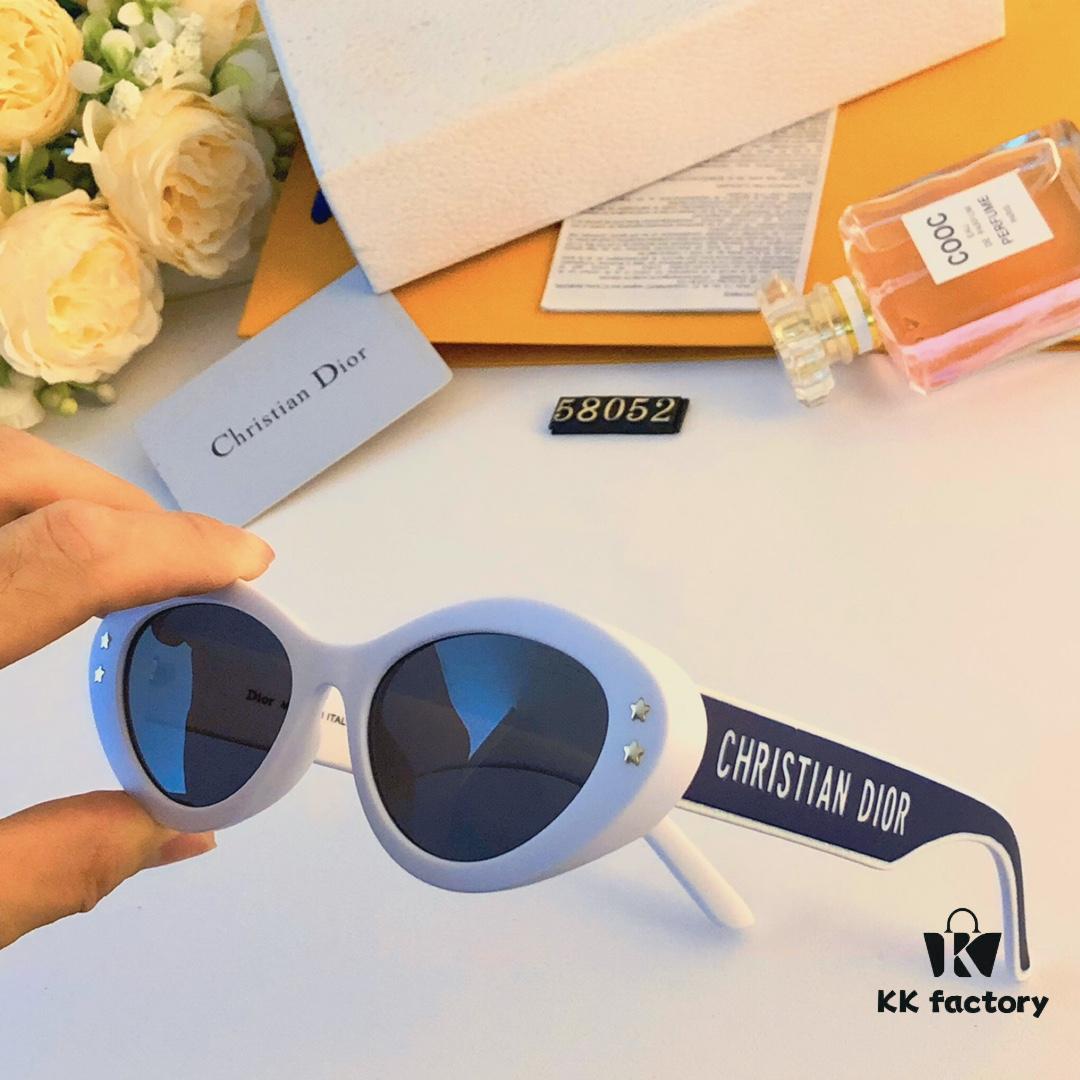 Dior Large Oval Cat-Eye Sunglasses for Women, Stylish Oversized Frames, UV Protection, Vintage-Inspired Sun Glasses