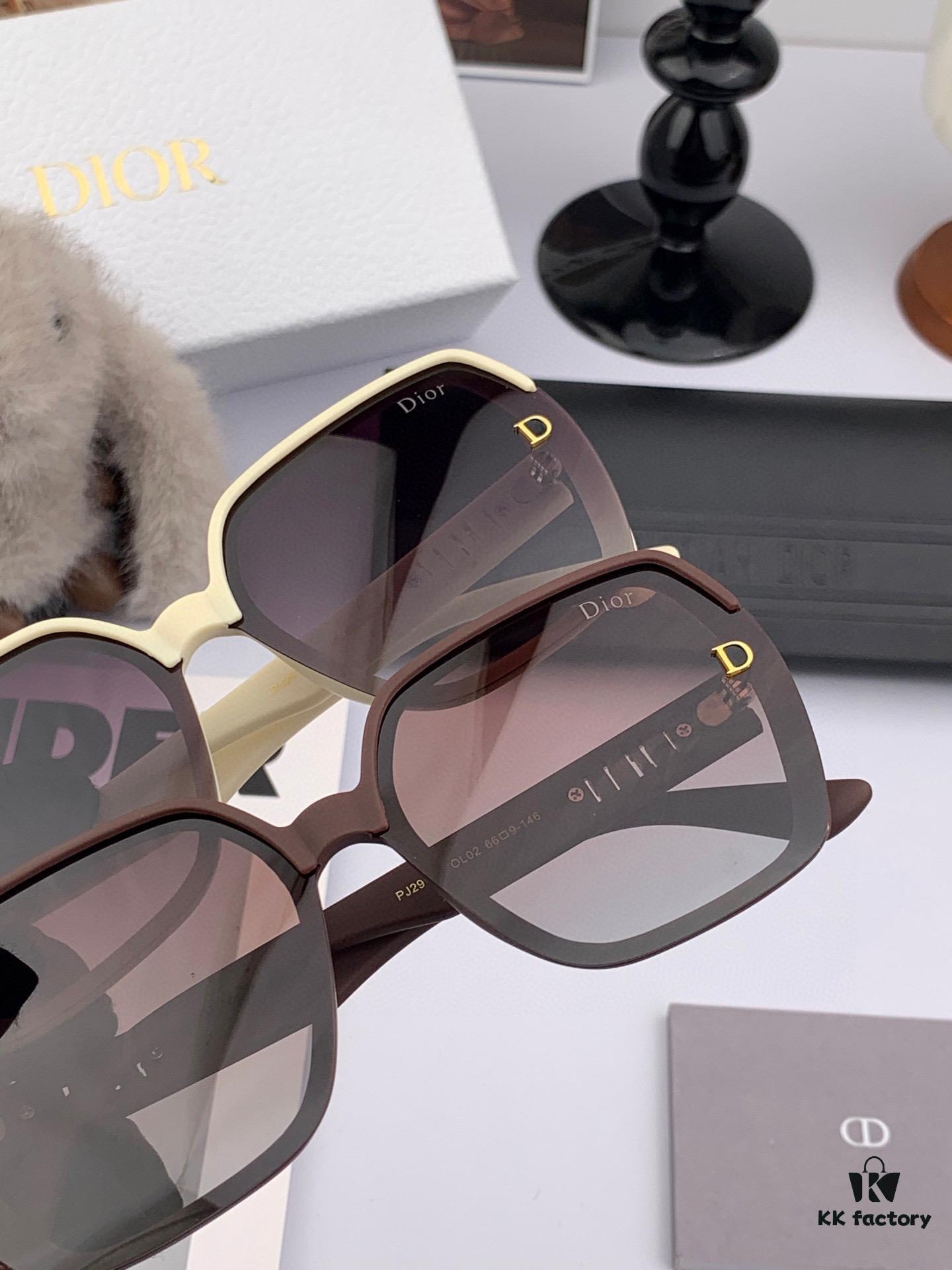 【DIOR】2025 Spring New Arrival Trendy Fashion Square Polarized Sunglasses High-Quality Comfortable Fit Influencer Popular Style Women's HD Polarized Sunglasses 🕶️ High-Quality TR Frame Model: CD4291