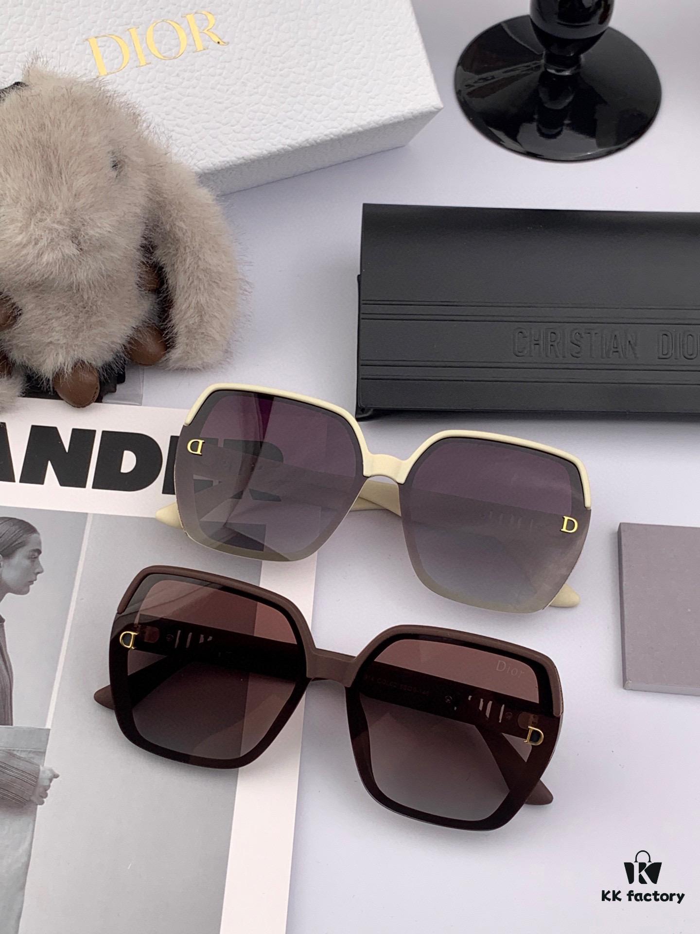 【DIOR】2025 Spring New Arrival Trendy Fashion Square Polarized Sunglasses High-Quality Comfortable Fit Influencer Popular Style Women's HD Polarized Sunglasses 🕶️ High-Quality TR Frame Model: CD4291