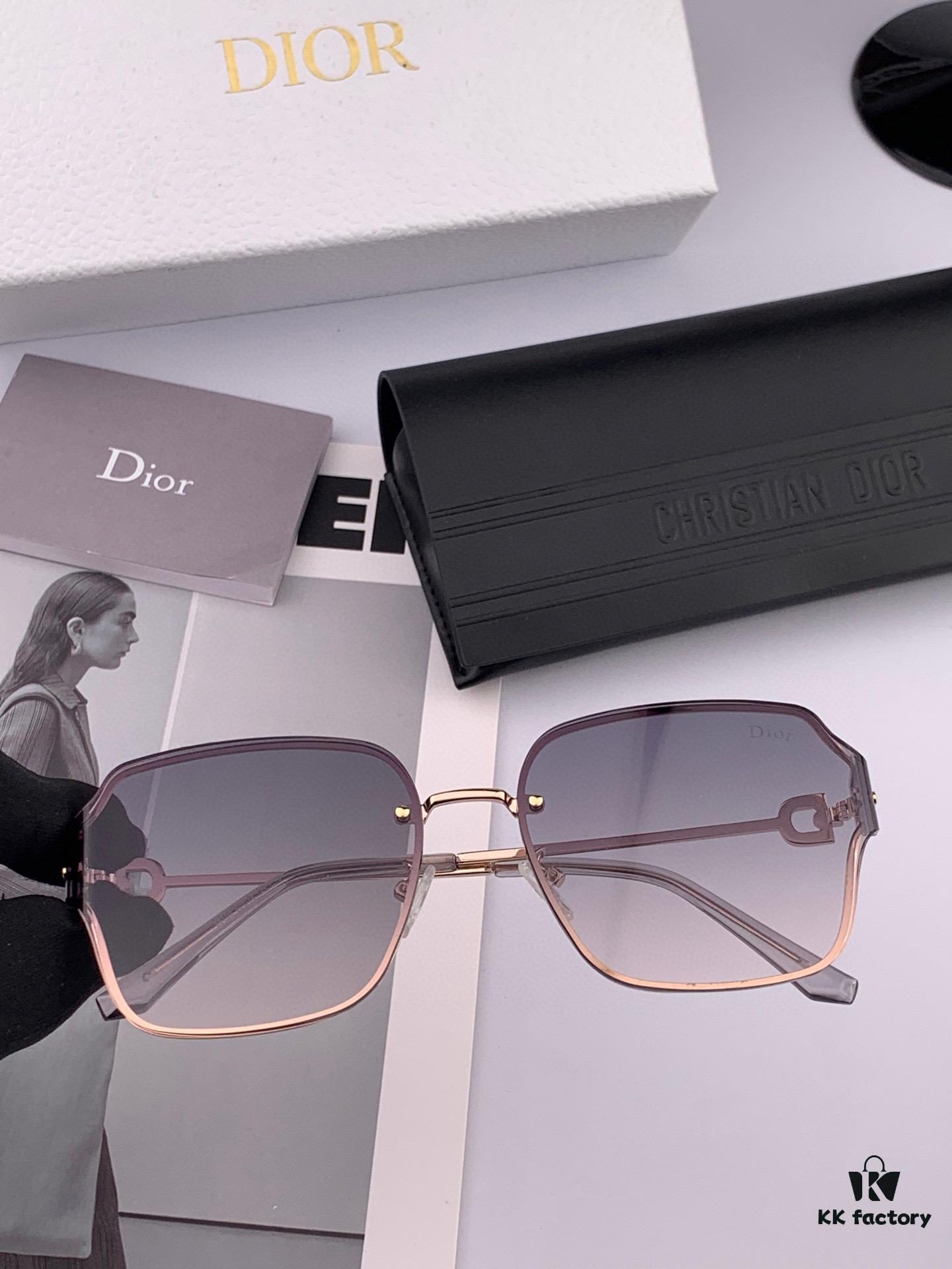 DIOR Volcano ☔️ Fashion Frameless Sunglasses Lenses Top Luxury High Quality Women's Driving Glasses