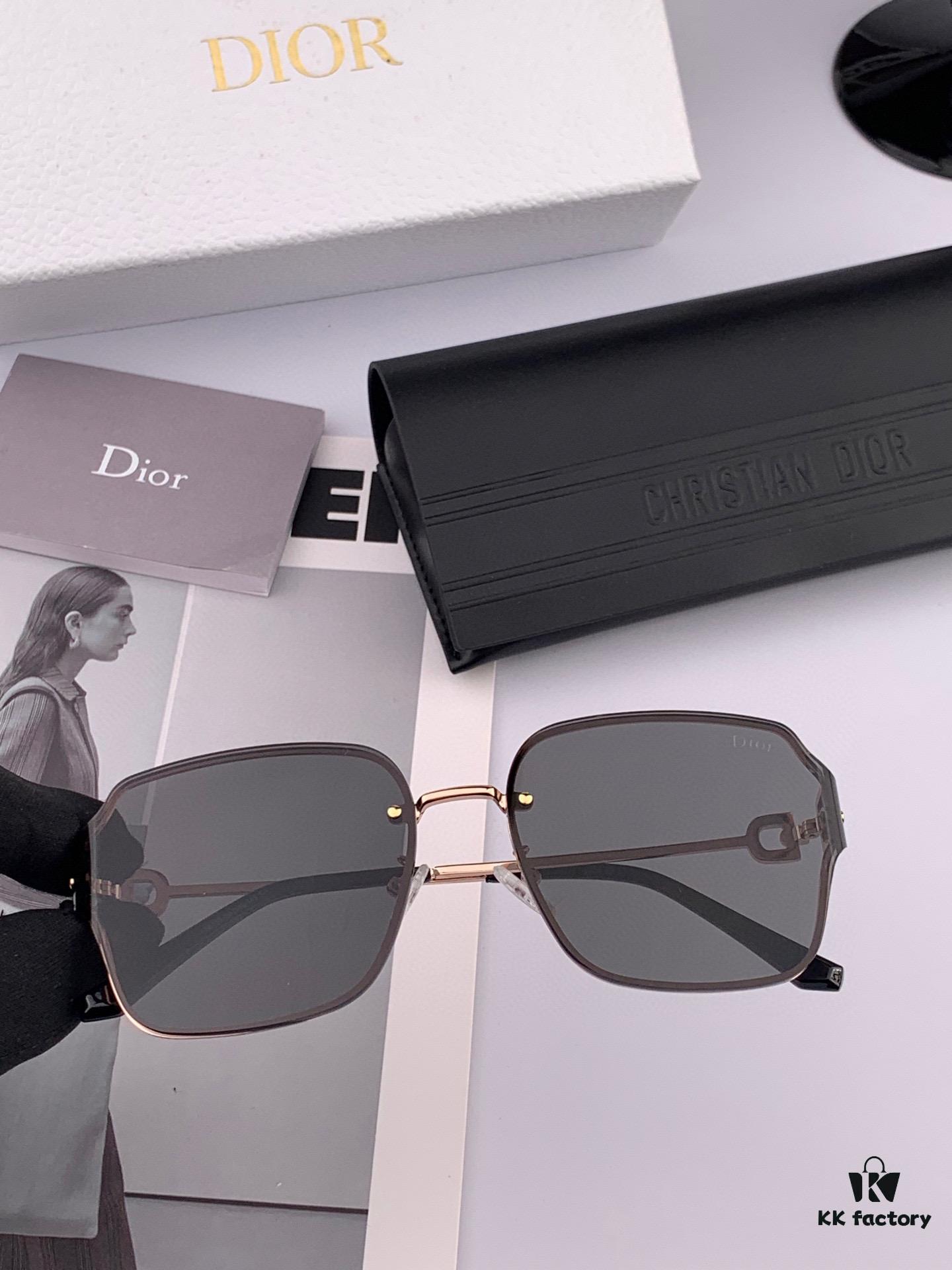 DIOR Volcano ☔️ Fashion Frameless Sunglasses Lenses Top Luxury High Quality Women's Driving Glasses