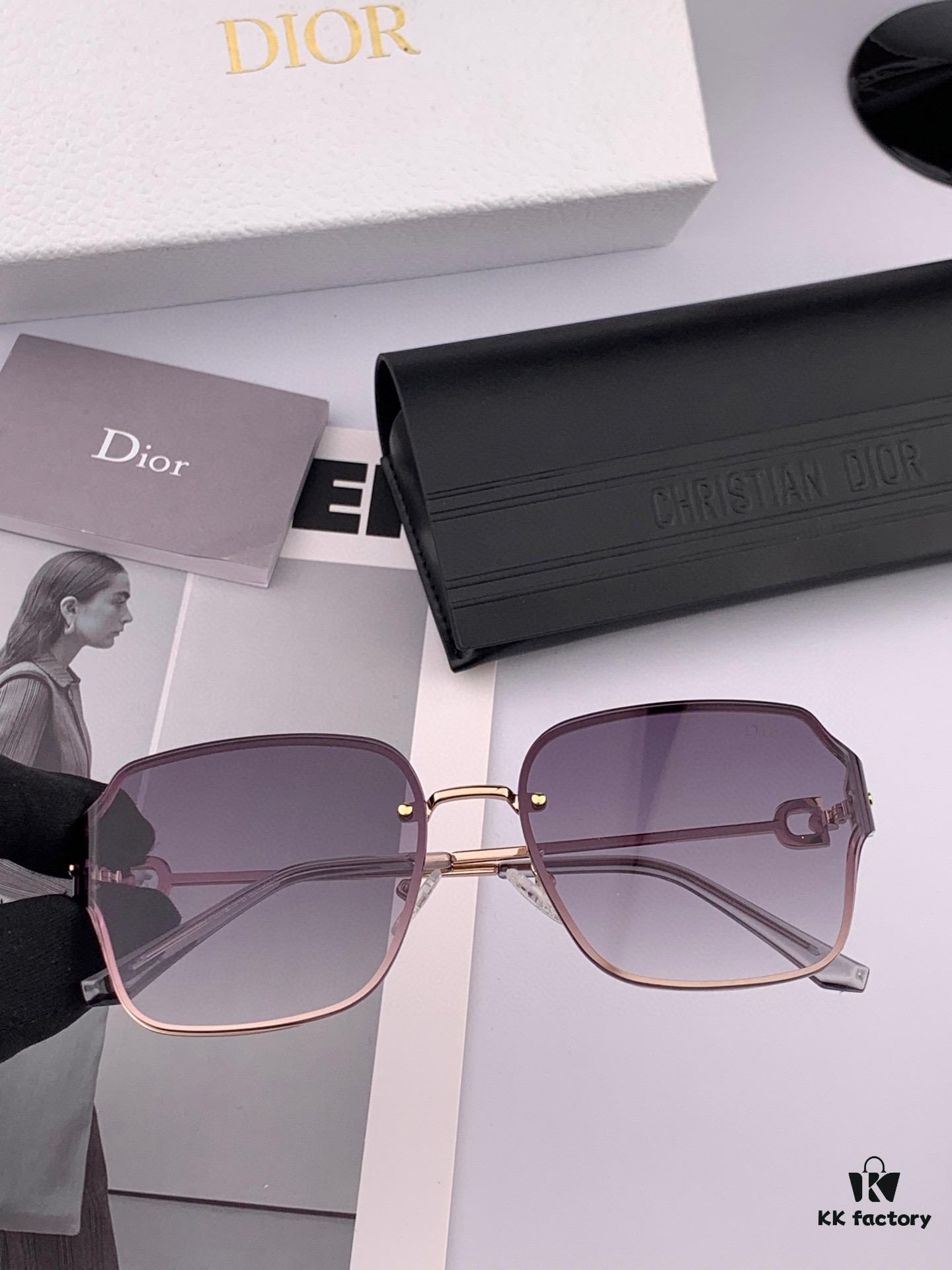 DIOR Volcano ☔️ Fashion Frameless Sunglasses Lenses Top Luxury High Quality Women's Driving Glasses