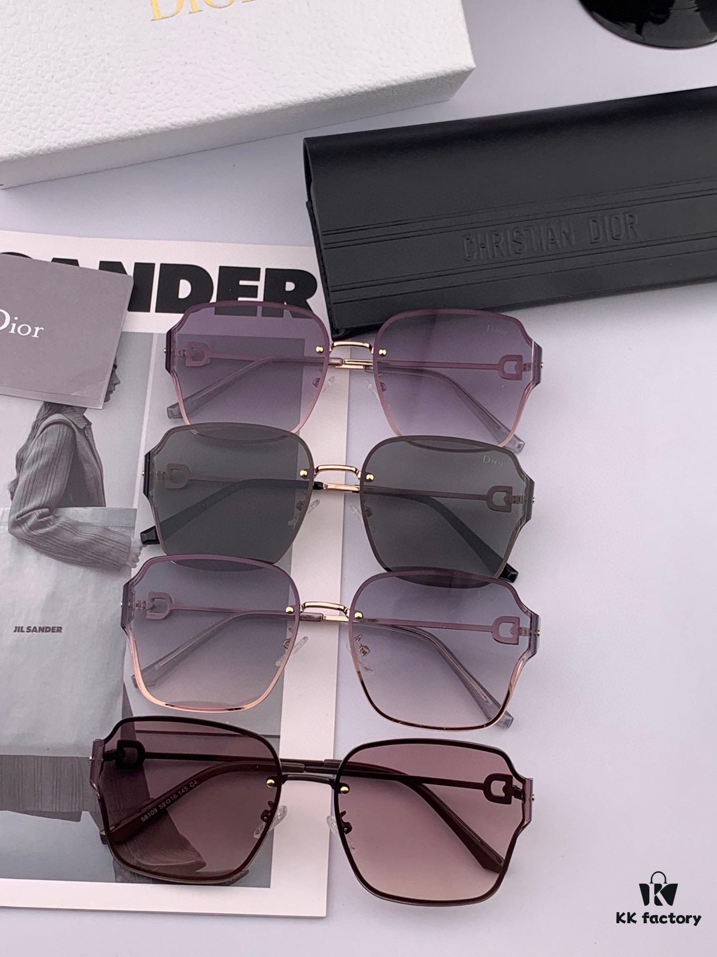 DIOR Volcano ☔️ Fashion Frameless Sunglasses Lenses Top Luxury High Quality Women's Driving Glasses