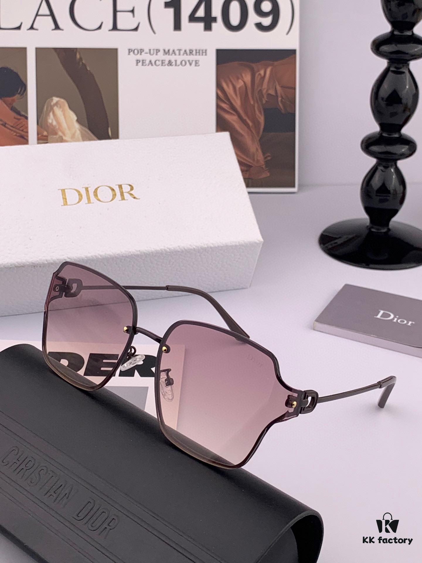 DIOR Volcano ☔️ Fashion Frameless Sunglasses Lenses, Top Luxury, High Quality, Exceptional Elegance, Women's Driving Sunglasses