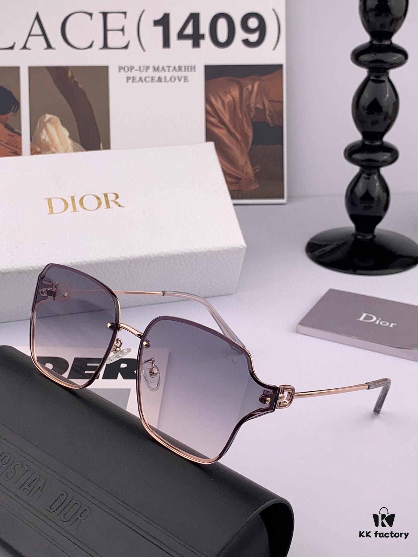 DIOR Volcano ☔️ Fashion Frameless Sunglasses Lenses, Top Luxury, High Quality, Exceptional Elegance, Women's Driving Sunglasses