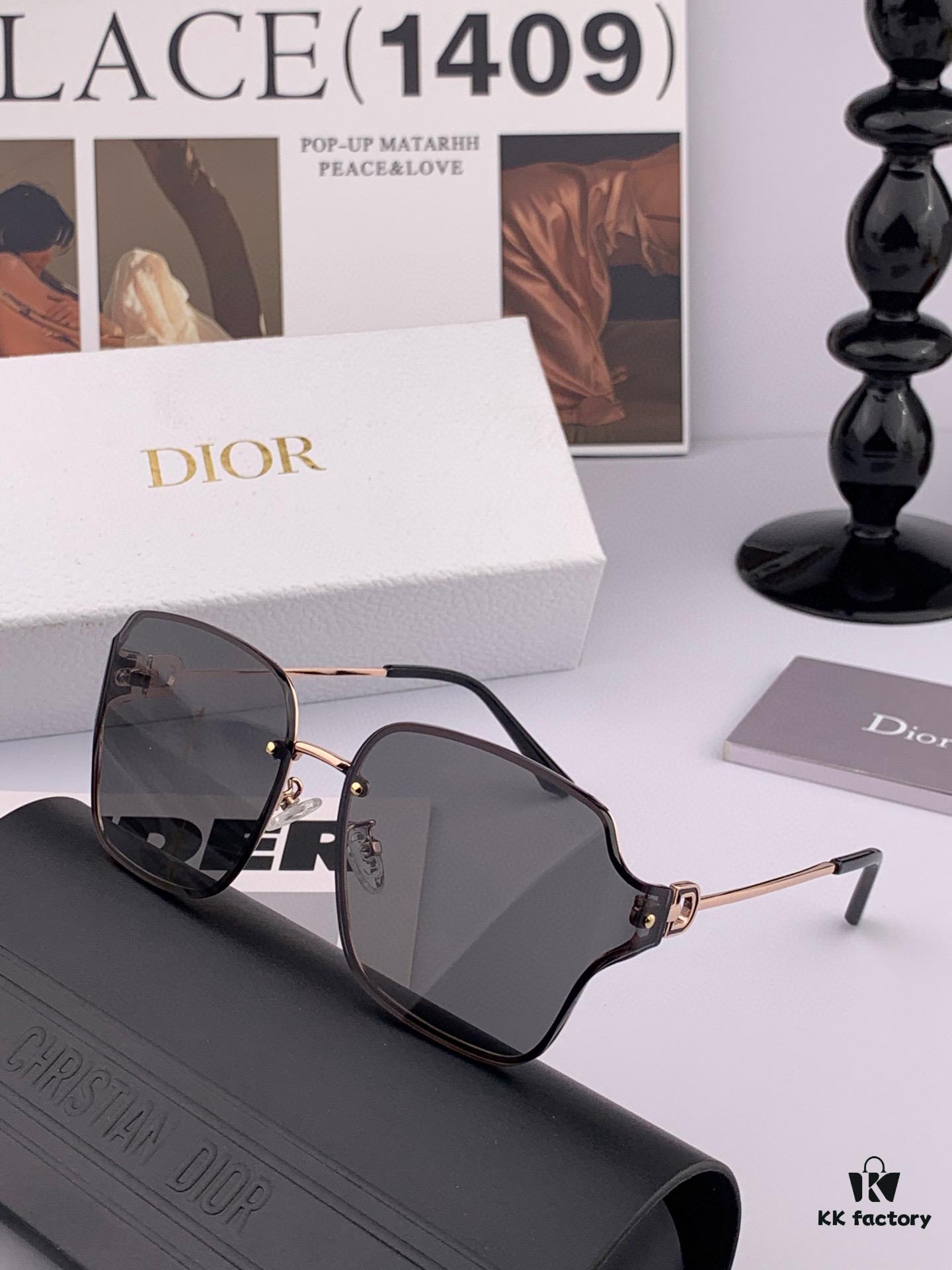 DIOR Volcano ☔️ Fashion Frameless Sunglasses Lenses, Top Luxury, High Quality, Exceptional Elegance, Women's Driving Sunglasses