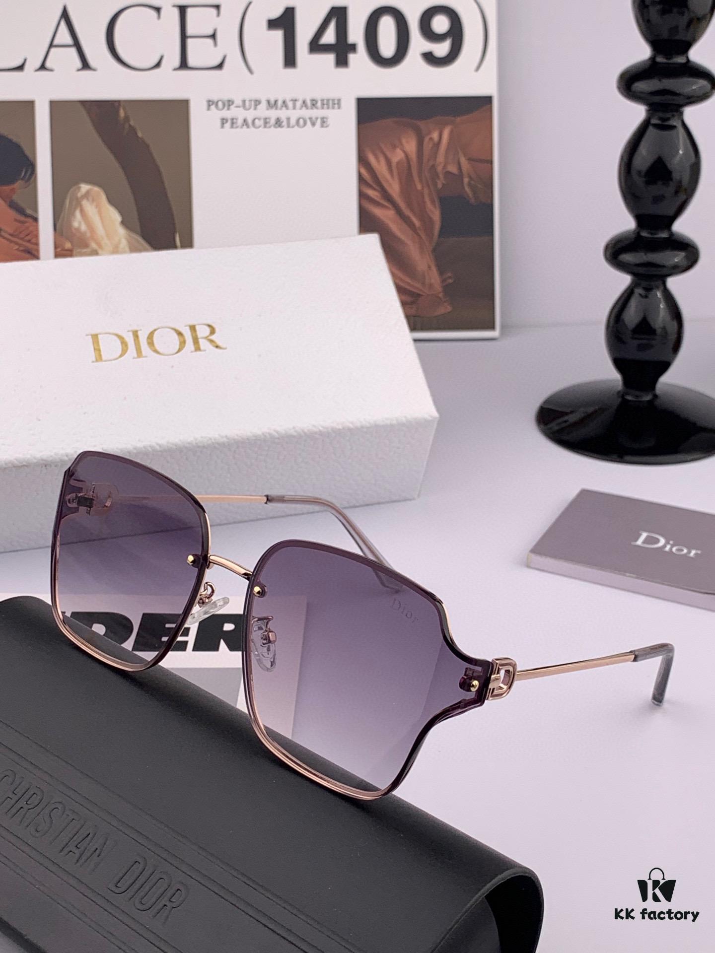 DIOR Volcano ☔️ Fashion Frameless Sunglasses Lenses, Top Luxury, High Quality, Exceptional Elegance, Women's Driving Sunglasses