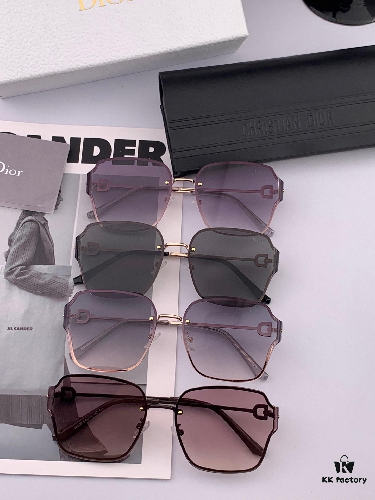 DIOR Volcano ☔️ Fashion Frameless Sunglasses Lenses, Top Luxury, High Quality, Exceptional Elegance, Women's Driving Sunglasses