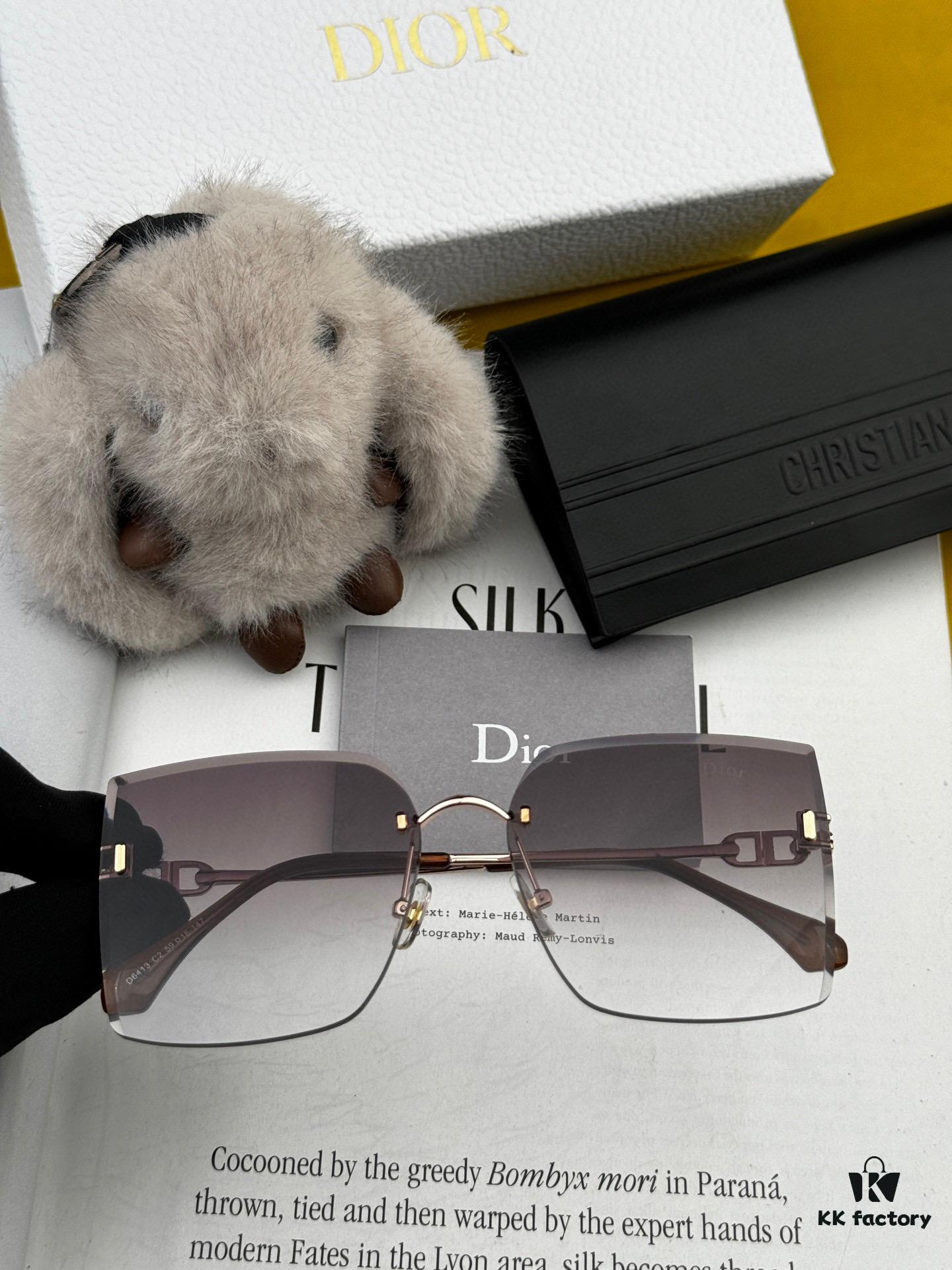 Nylon Polarized Series DIOR Frameless Sunglasses with Polygonal Design, Universal Fit for All Face Shapes, Stylish with Coats or Dresses, Polarized Nylon Lenses for UV Protection