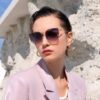DIOR Volcano Umbrella Fashion Round Frame Sunglasses Lens Top Luxury High Quality Women's Driving Sunglasses Model: CD4311