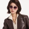 DIOR Volcano Umbrella Fashion Round Frame Sunglasses Lens Top Luxury High Quality Women's Driving Sunglasses Model: CD4311