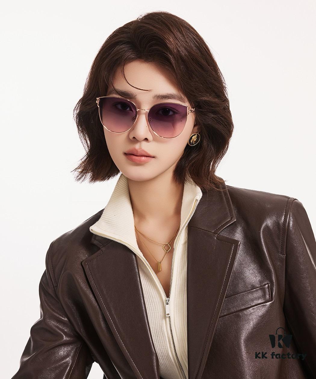 DIOR Volcano Umbrella Fashion Round Frame Sunglasses Lens Top Luxury High Quality Women's Driving Sunglasses Model: CD4311