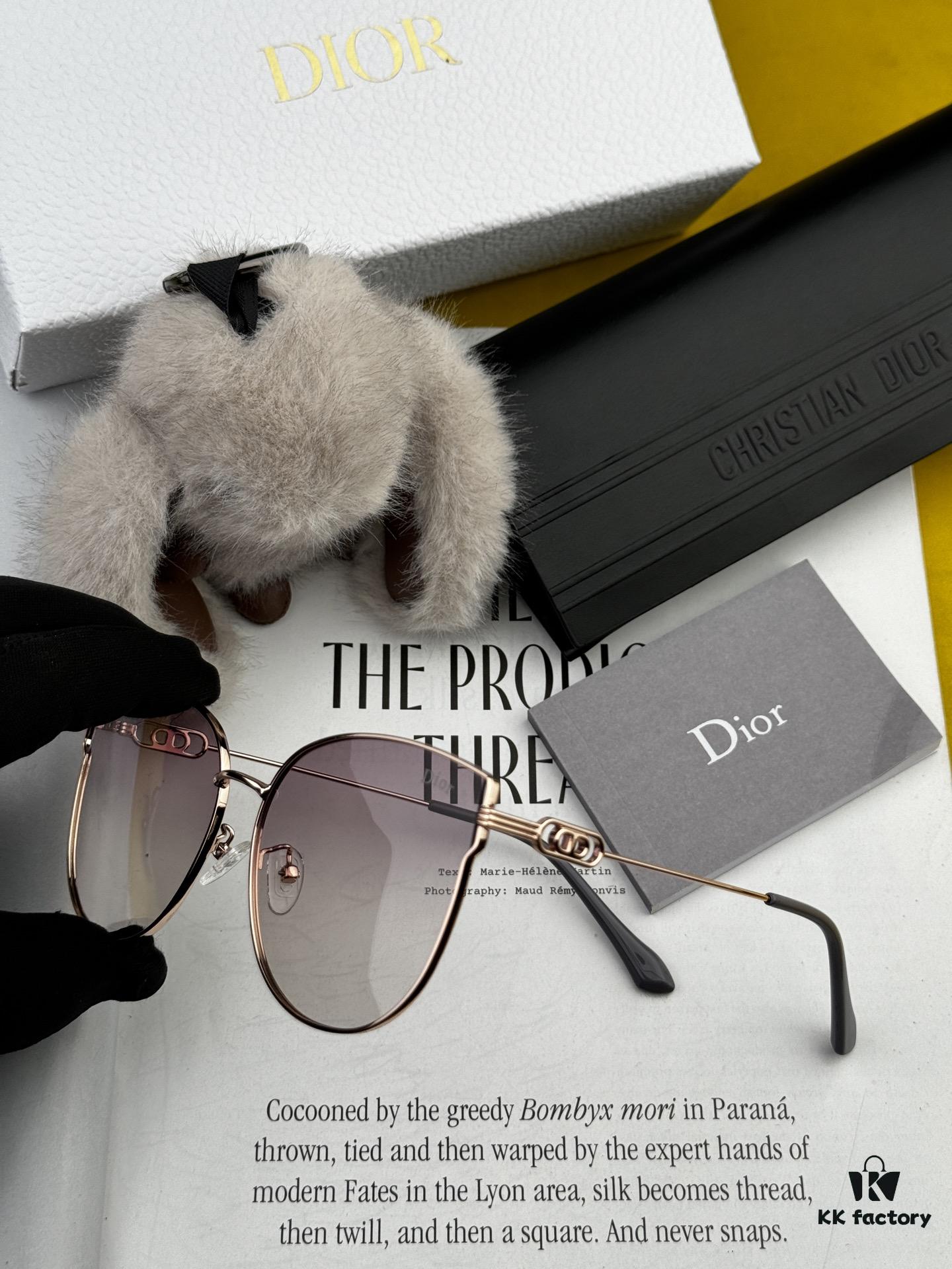 DIOR Volcano Umbrella Fashion Round Frame Sunglasses Lens Top Luxury High Quality Women's Driving Sunglasses Model: CD4311