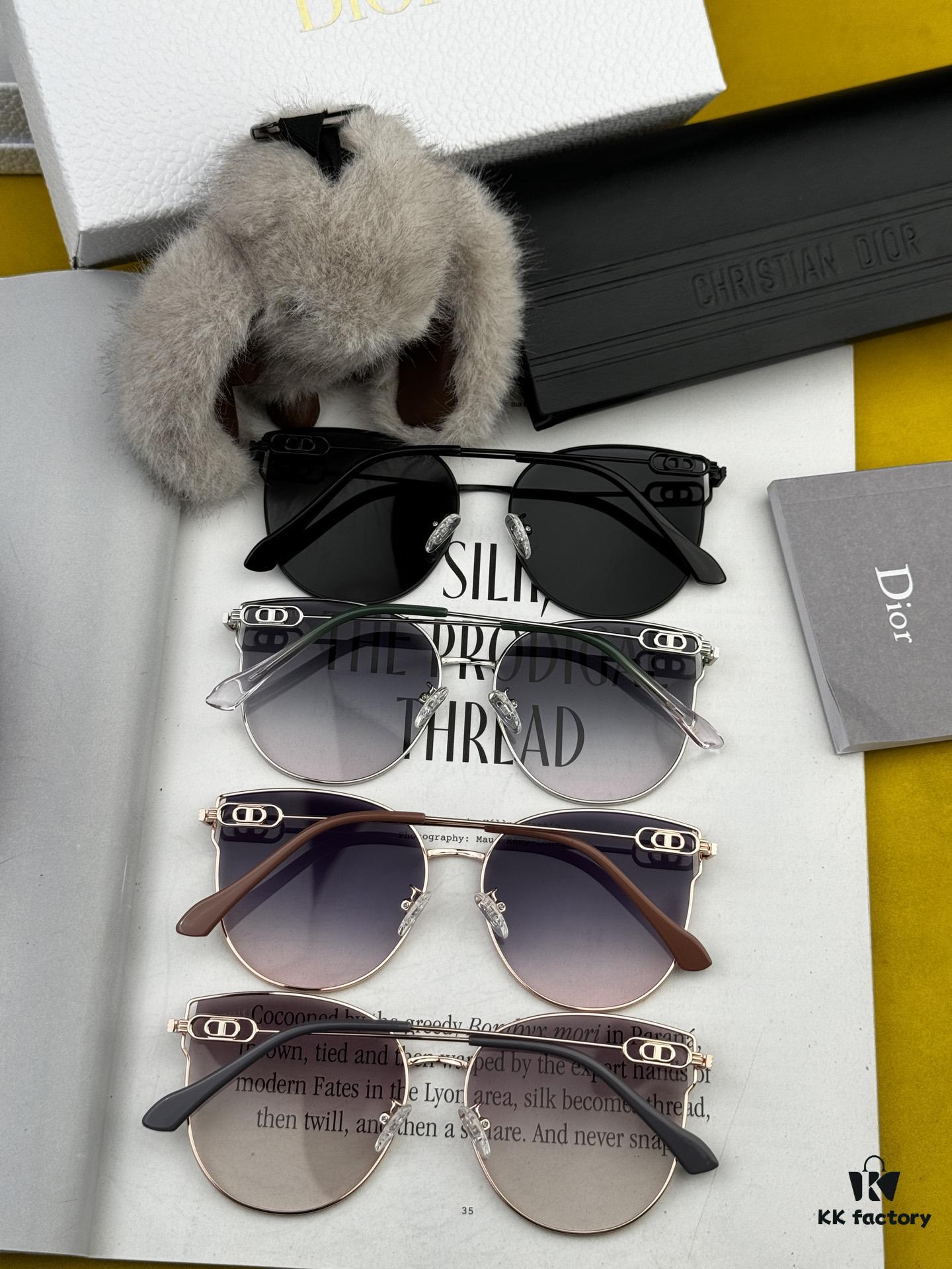 DIOR Volcano Umbrella Fashion Round Frame Sunglasses Lens Top Luxury High Quality Women's Driving Sunglasses Model: CD4311