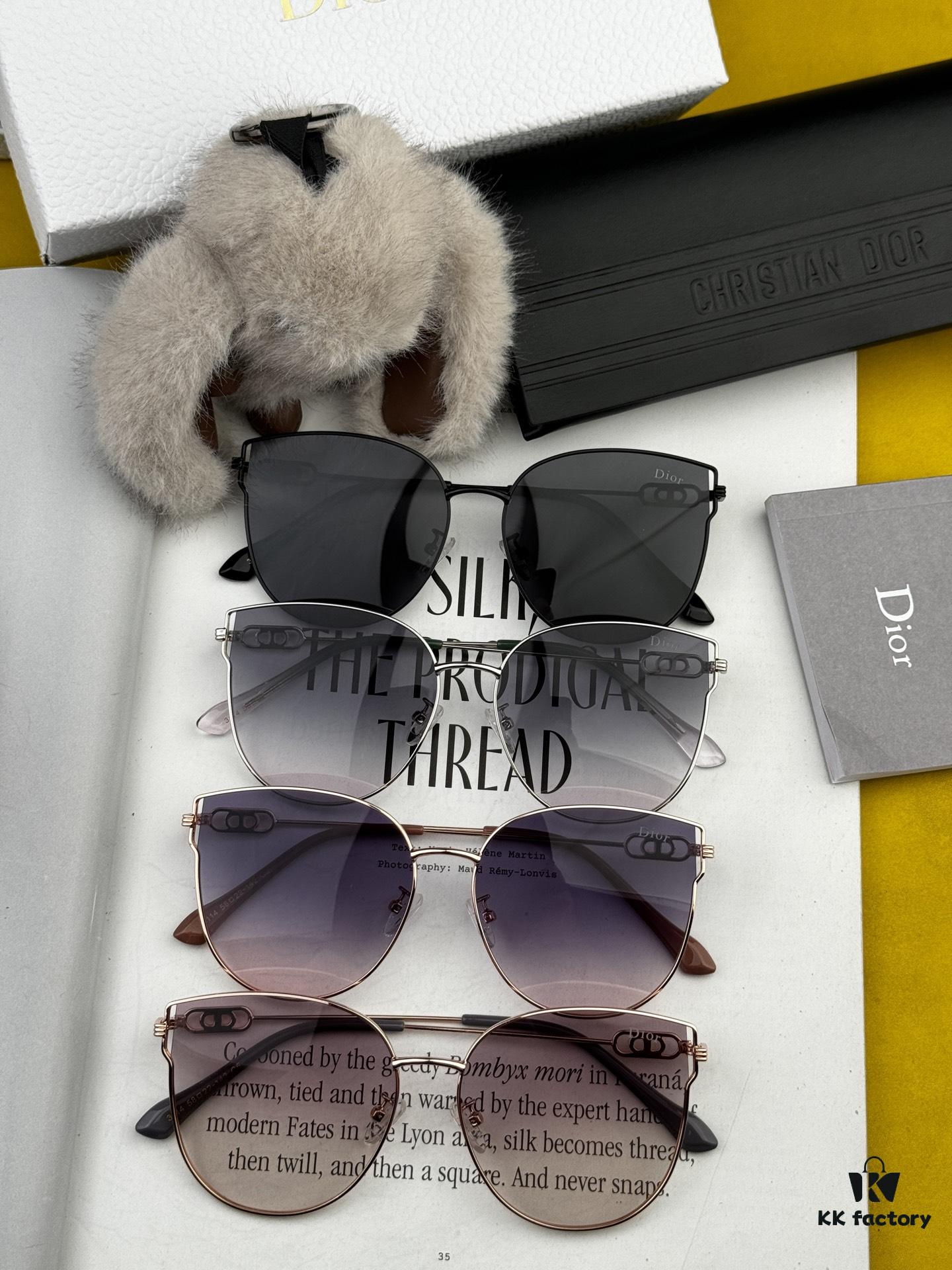 DIOR Volcano Umbrella Fashion Round Frame Sunglasses Lens Top Luxury High Quality Women's Driving Sunglasses Model: CD4311