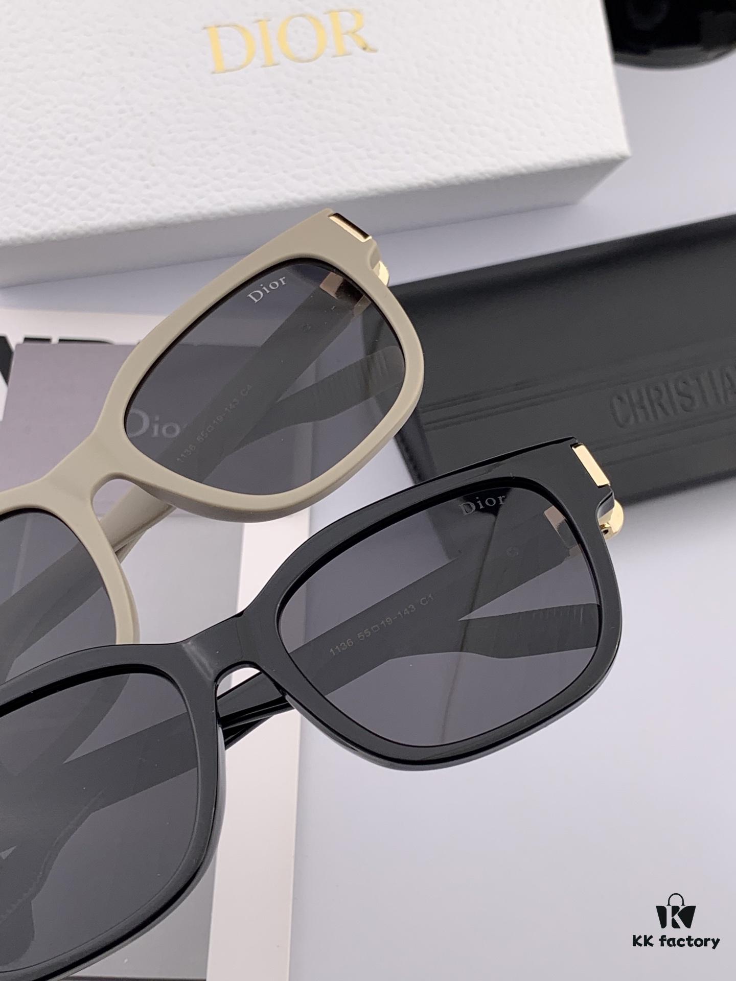【DIOR】2025 Spring New Arrival Trendy Fashion Rectangular Polarized Sunglasses High-Quality Comfortable Fit Influencer Favorite Women's HD Polarized Sunglasses 🕶️ High-Quality TR Frame Model: CD6113