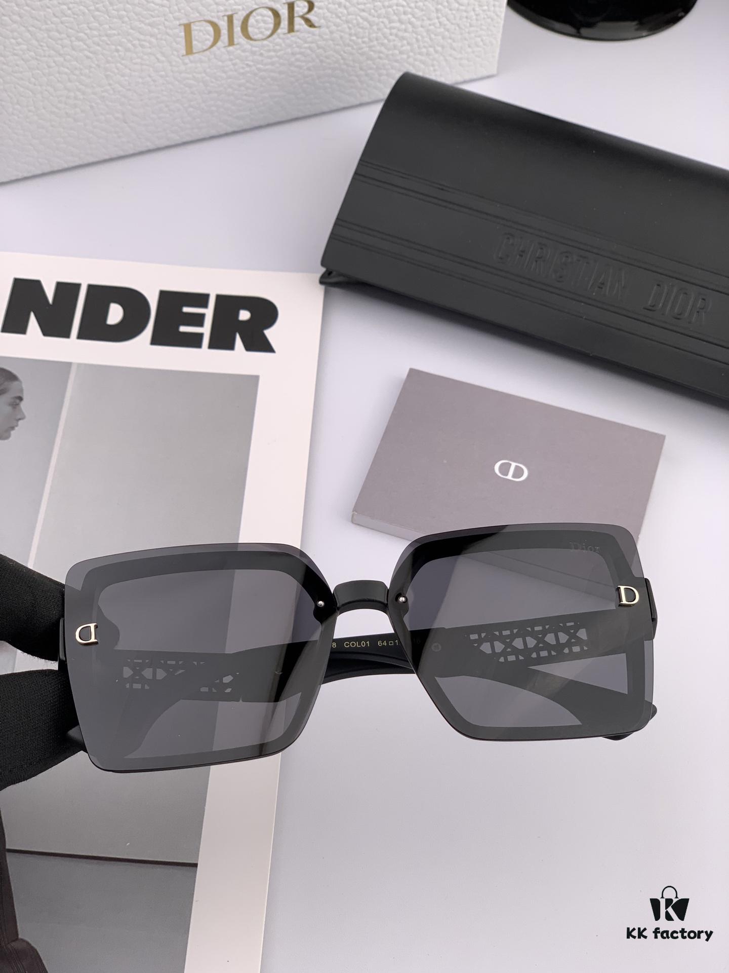 【DIOR】2025 Spring New Arrival Trendy Fashion Square Polarized Sunglasses High-Quality Comfortable Wearable Influencer Popular Style Women's HD Thickened Polarized Sunglasses 🕶️ High-Quality TR Frame Model: CD1086