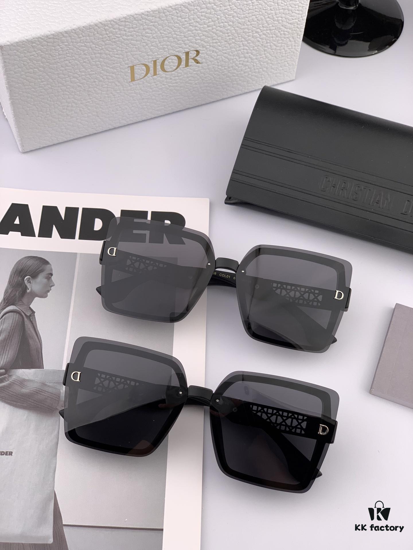 【DIOR】2025 Spring New Arrival Trendy Fashion Square Polarized Sunglasses High-Quality Comfortable Wearable Influencer Popular Style Women's HD Thickened Polarized Sunglasses 🕶️ High-Quality TR Frame Model: CD1086