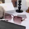 DIOR 2025 New Women's Square Sunglasses, Driving Sunglasses, New Lightweight Metal Rimless Sunglasses, Stylish and Elegant, Comfortable and Light