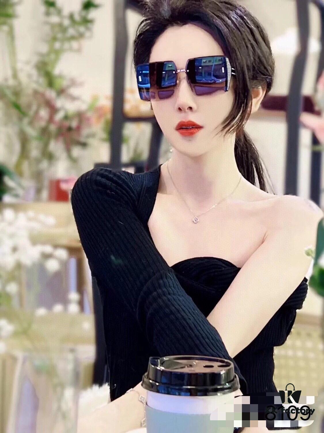 Dior Women's Sunglasses Summer New Arrival Stylish Oversized Frame Slimming Face UV Protection Sun Glasses