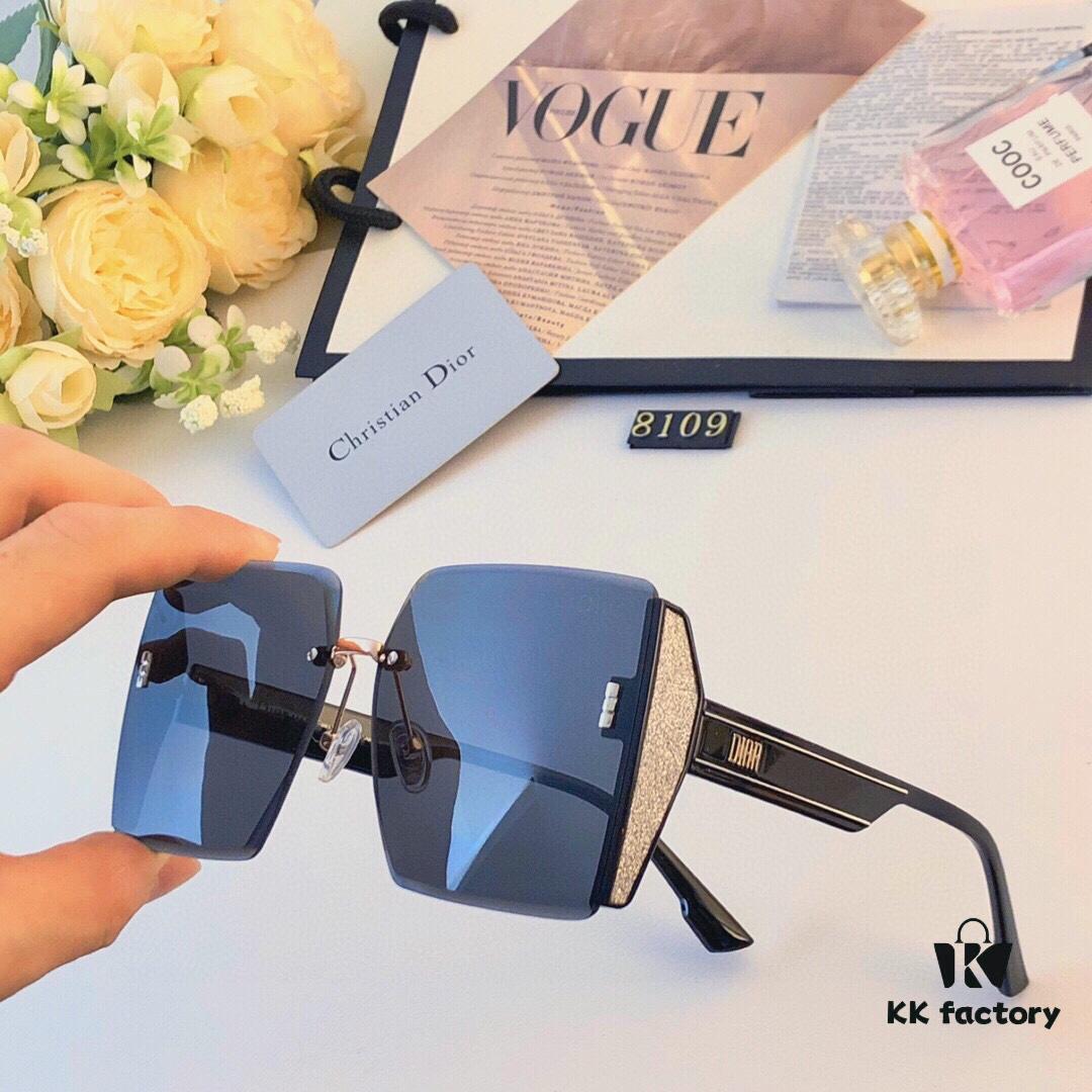 Dior Women's Sunglasses Summer New Arrival Stylish Oversized Frame Slimming Face UV Protection Sun Glasses