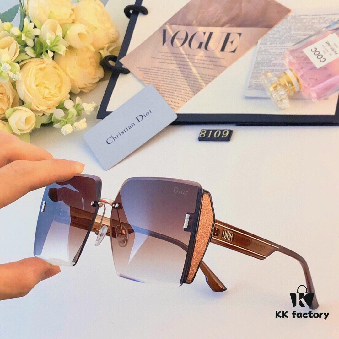 Dior Women's Sunglasses Summer New Arrival Stylish Oversized Frame Slimming Face UV Protection Sun Glasses